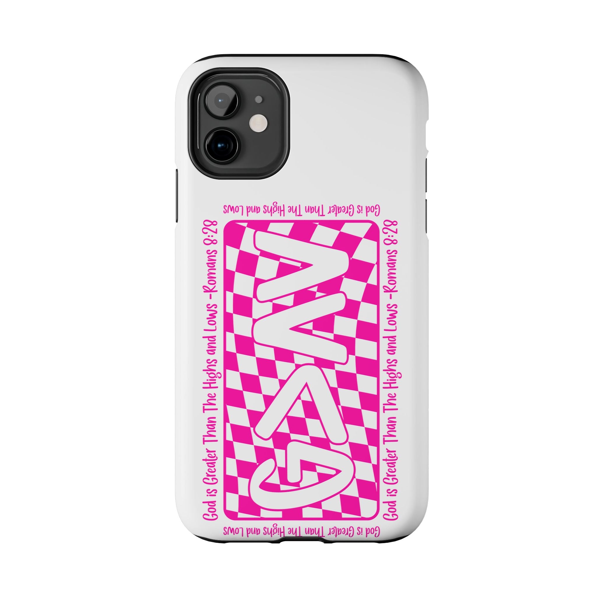 Pink Checker 'GAY' Tough Phone Case — Bold Pride Protective Cover
