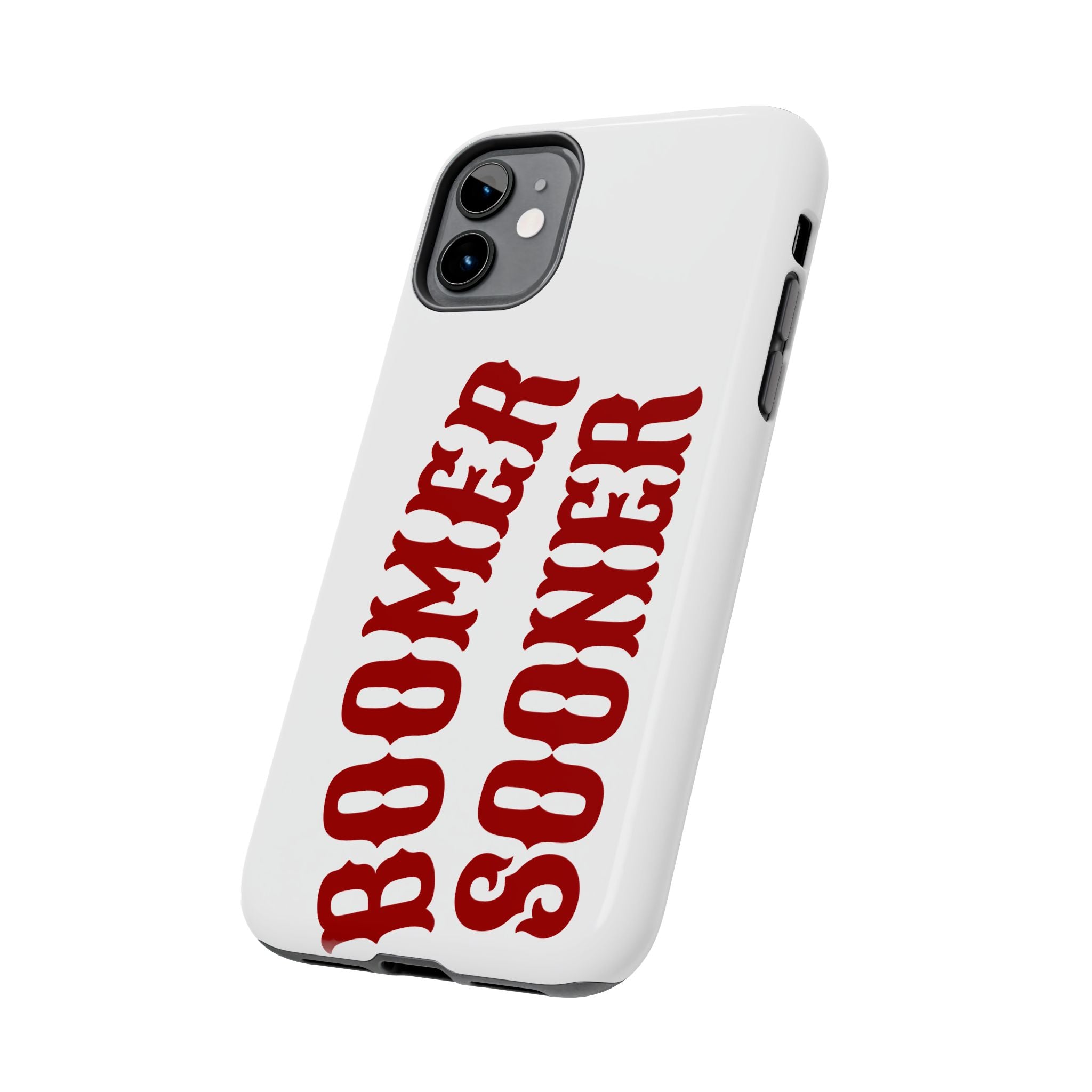 Boomer Sooner Tough Phone Case — Oklahoma Crimson Retro Text Protective Cover
