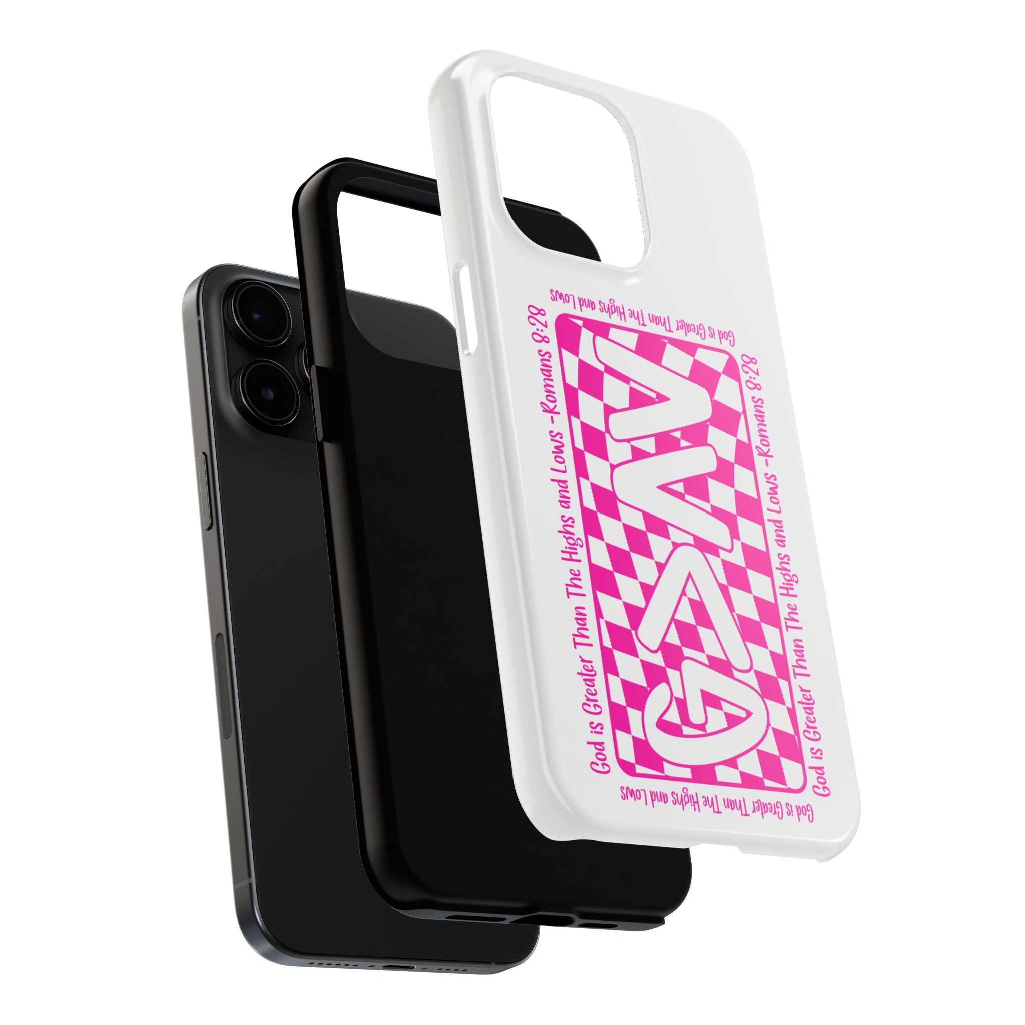 Pink Checker 'GAY' Tough Phone Case — Bold Pride Protective Cover