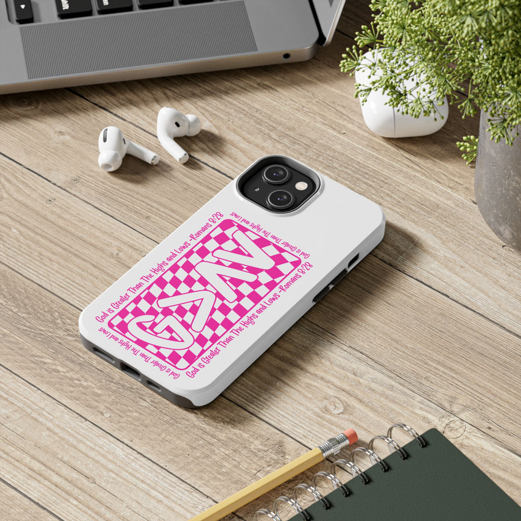Pink Checker 'GAY' Tough Phone Case — Bold Pride Protective Cover