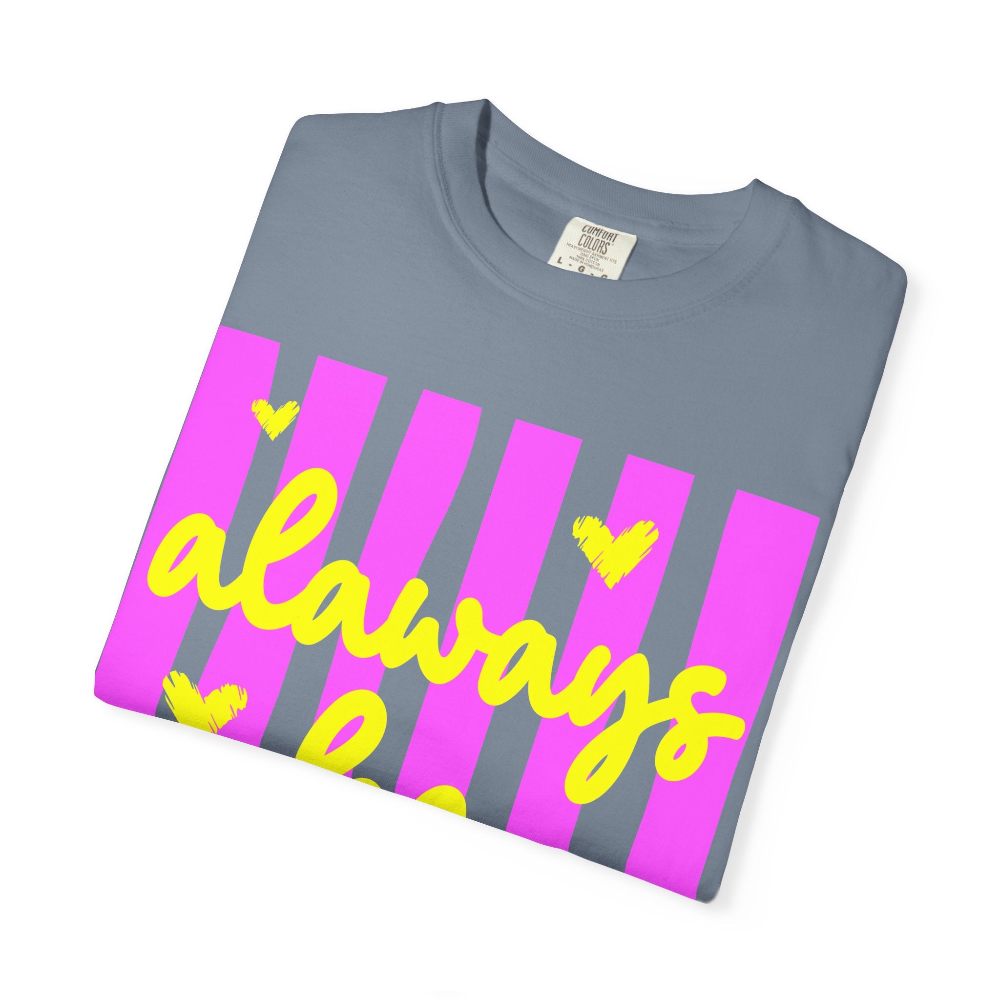 Always Be Kind T-Shirt — Pink Stripe Positive Message Tee