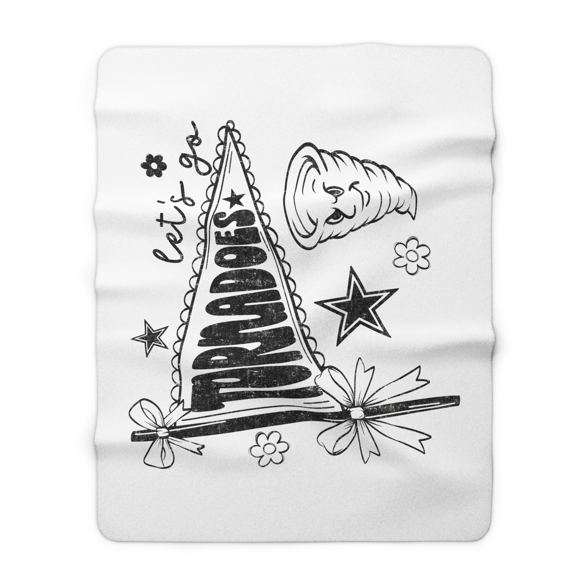 Sherpa Fleece Blanket - 'Let's Go Troopador' Camping Vibes Throw for Campers & Outdoor Lovers