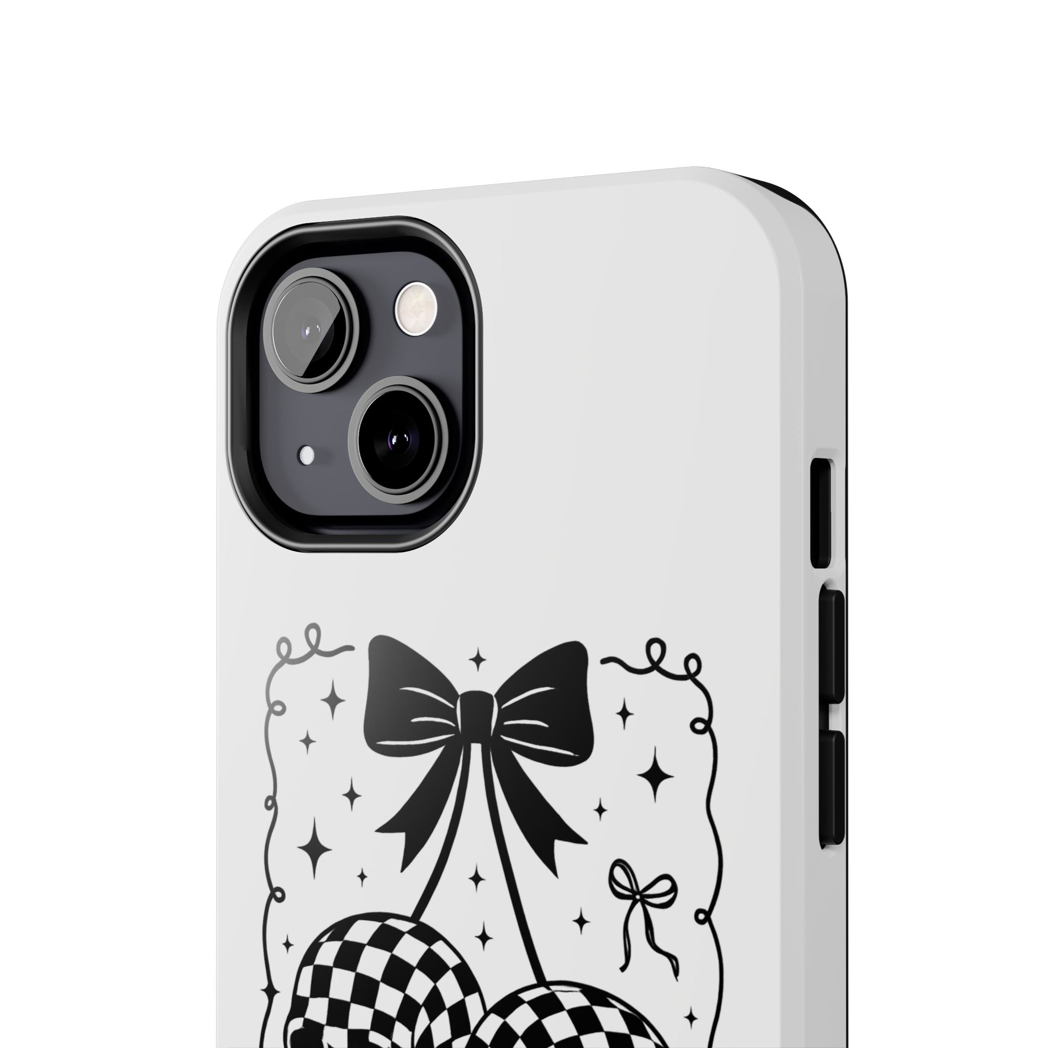 Skull Bow Phone Case - Checkerboard Gothic Tough Phone Case
