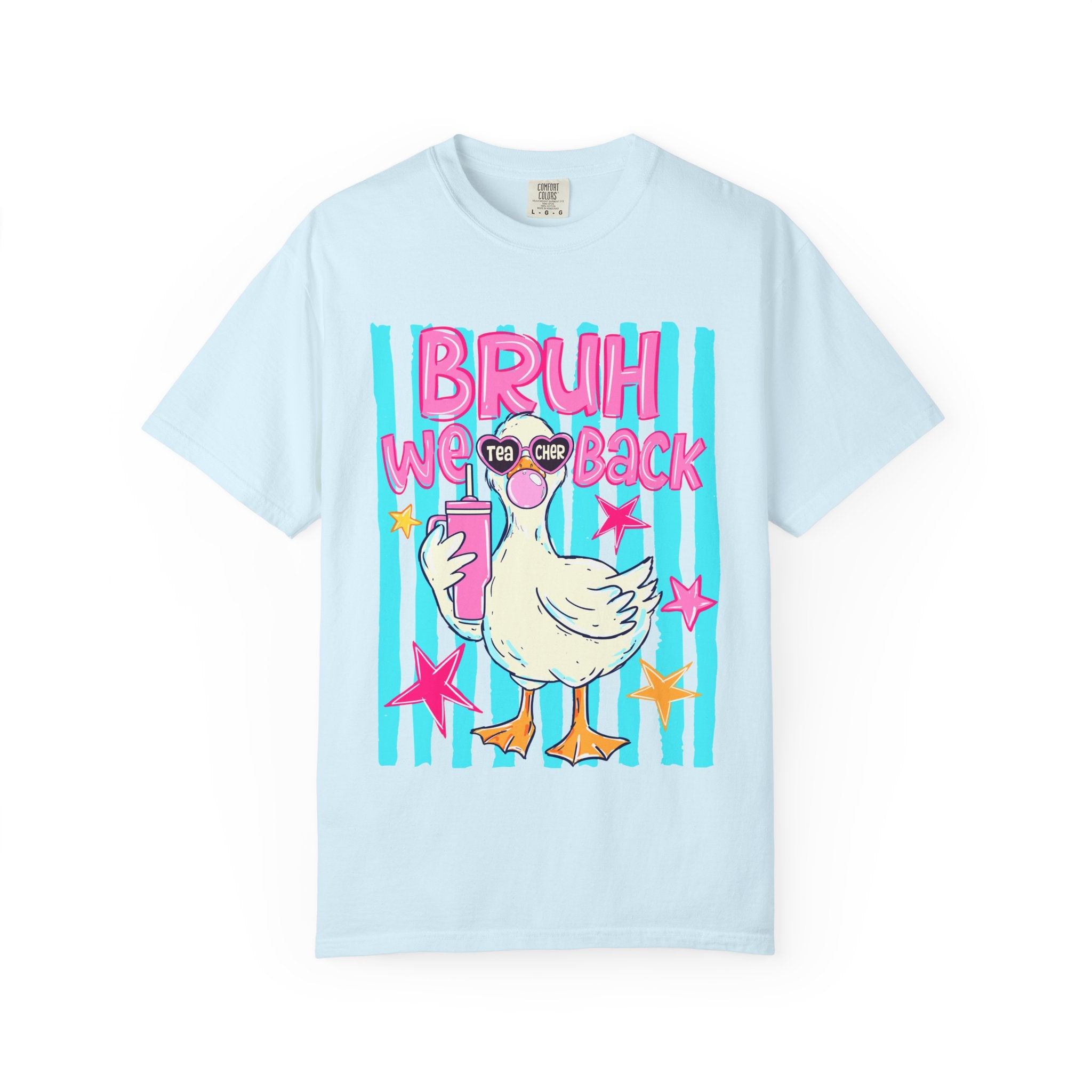 T‑Shirt — 'Bruh We Back' Duck Graphic Tee (Retro Pastel Streetwear)