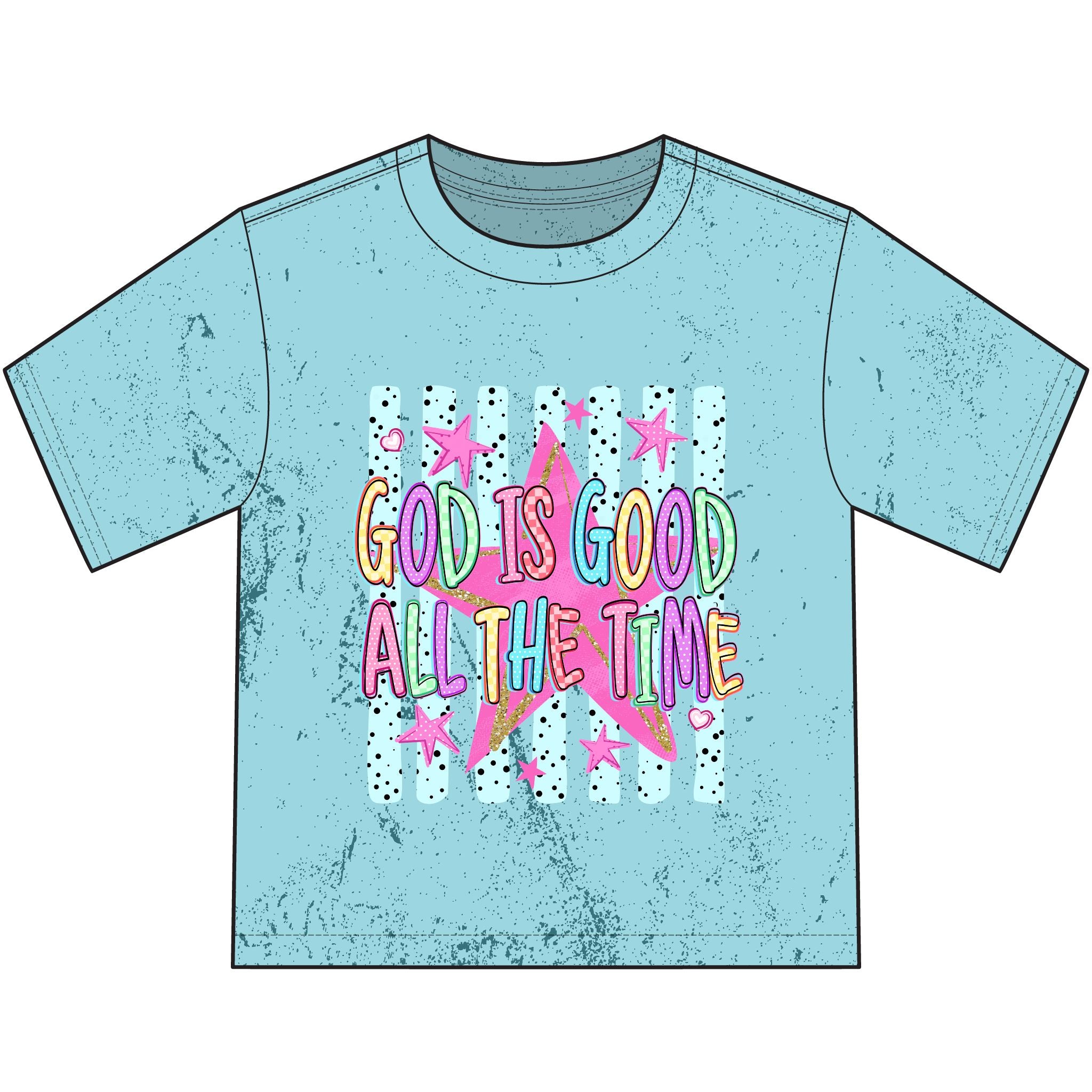 Youth T-Shirt — "God Is Good All The Time" Colorful Faith Tee