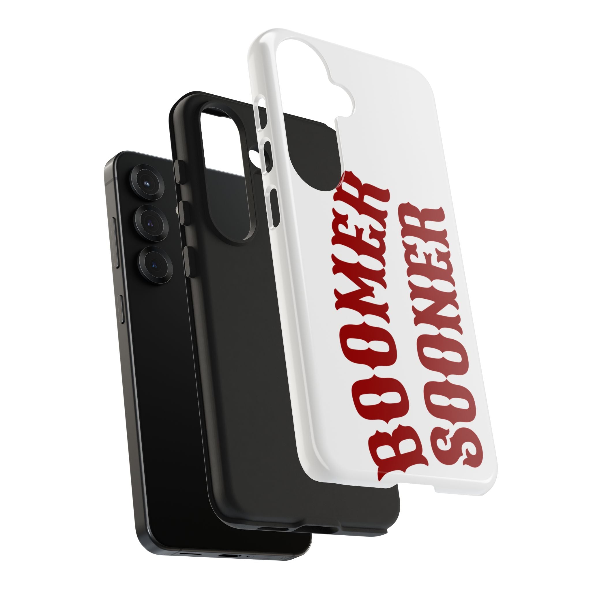 Boomer Sooner Tough Phone Case — Oklahoma Crimson Retro Text Protective Cover