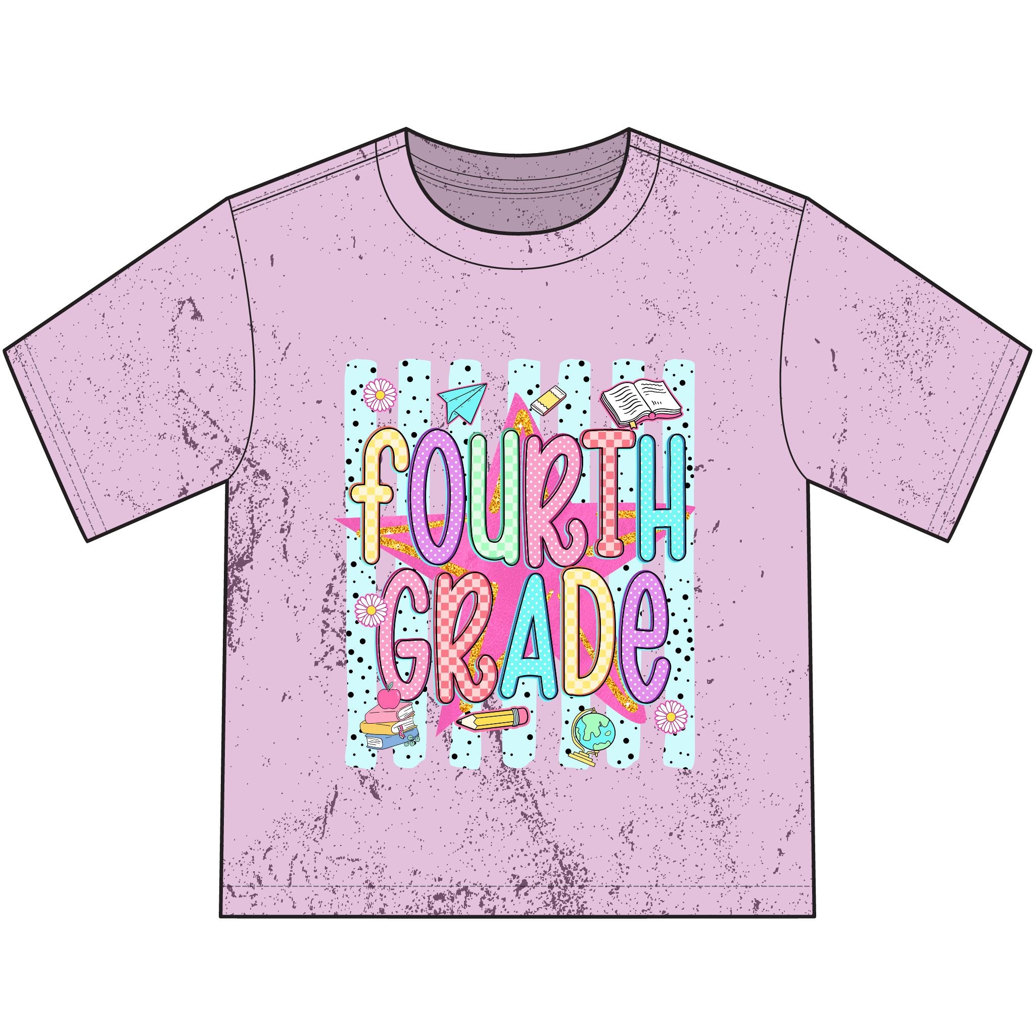 Fourth Grade Kids T-Shirt — Colorful Back-to-School Design