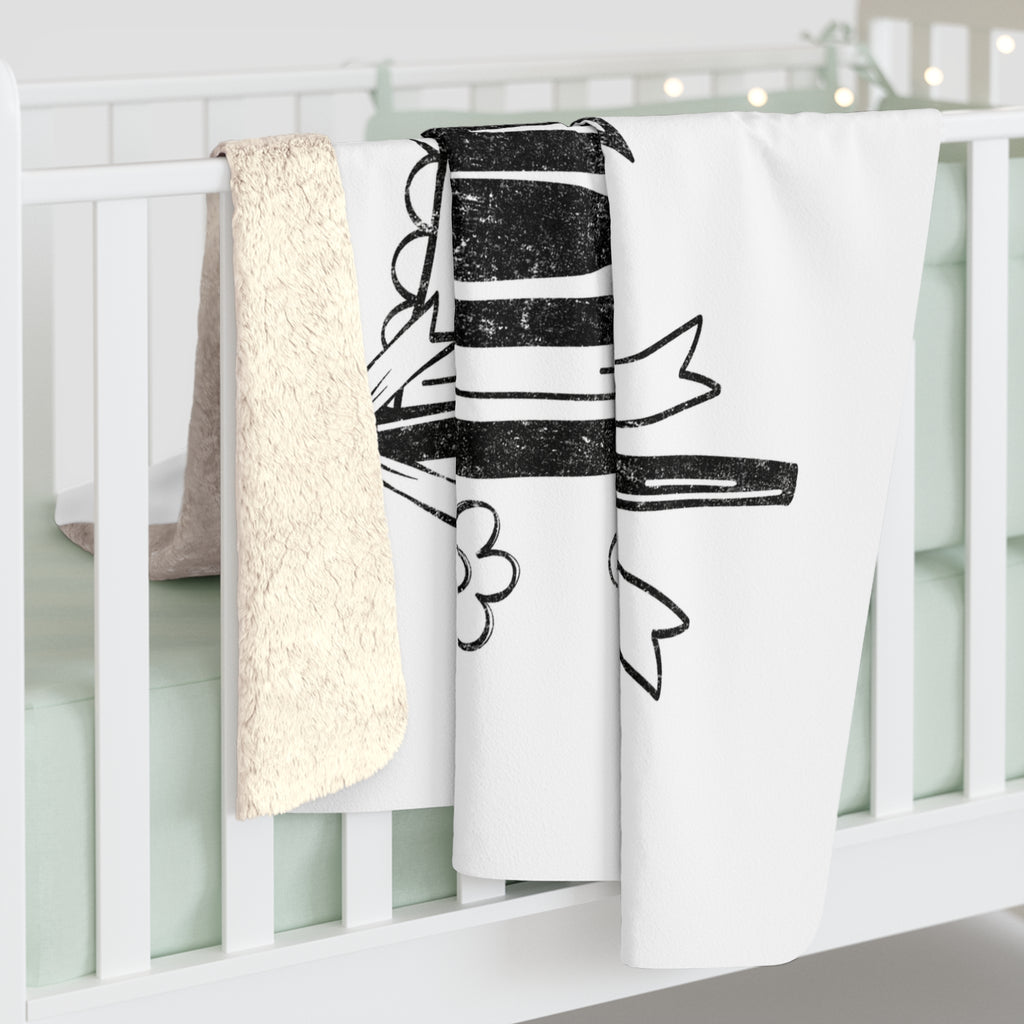 Sherpa Fleece Blanket - 'Let's Go Troopador' Camping Vibes Throw for Campers & Outdoor Lovers