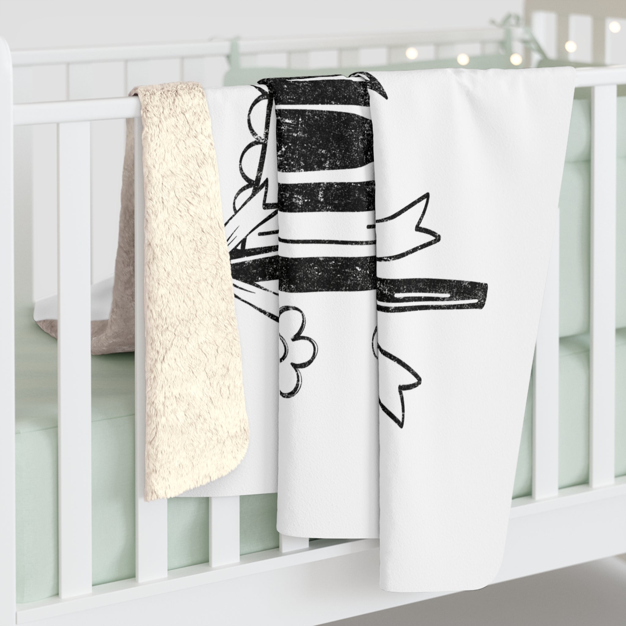 Sherpa Fleece Blanket - 'Let's Go Troopador' Camping Vibes Throw for Campers & Outdoor Lovers
