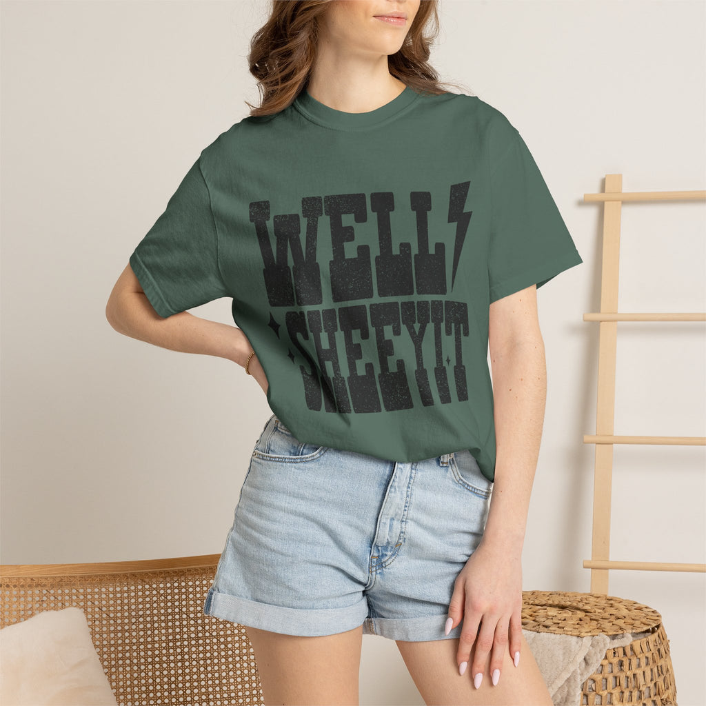 Well Sheeyit T-Shirt — Rustic Vintage Graphic Tee with Lightning Bolt