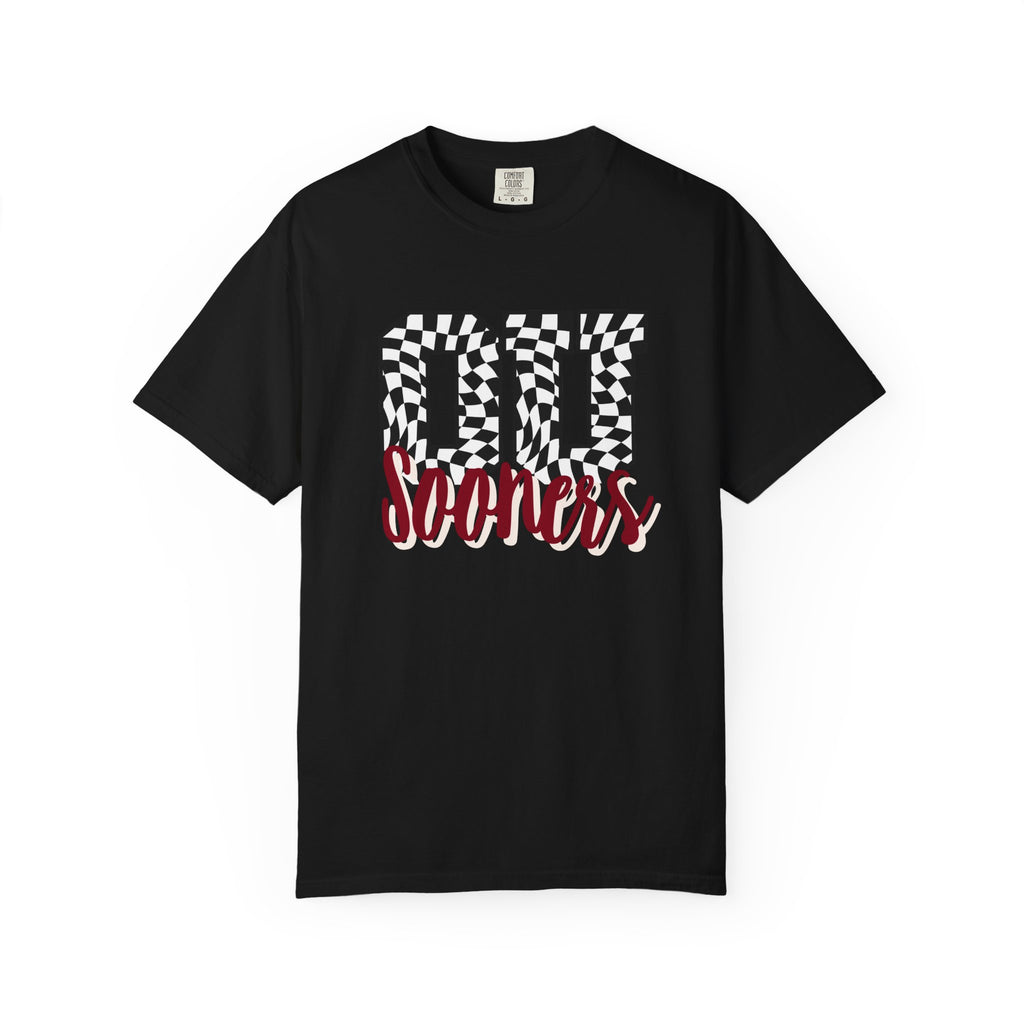 Sooners Checkerboard Tee — '00 Sooners' Vintage Game-Day T-Shirt
