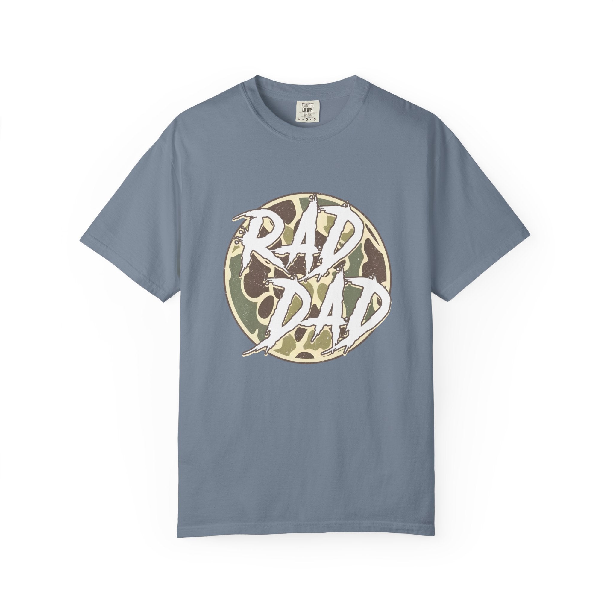 Rad Dad T‑Shirt — Camo Circle Graphic Tee for Cool Dads