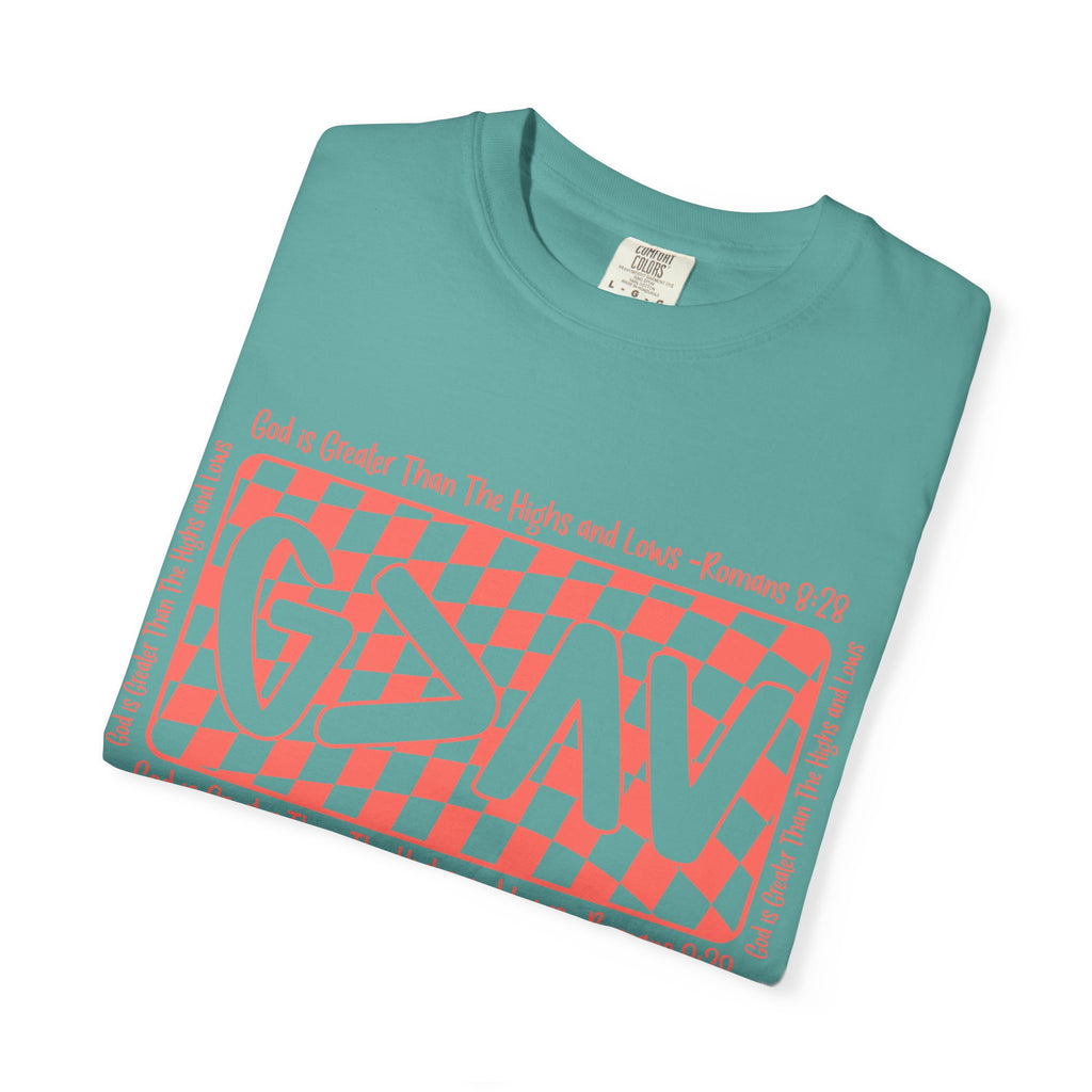 Grateful Dead Vibes Checkerboard Graphic T‑Shirt — 'G?AV' Retro Band Tee
