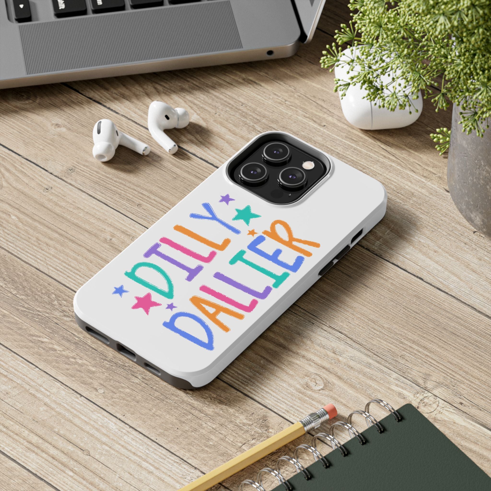 Dilly Dallier Colorful Tough Phone Case — Fun Pastel Stars Protective Cover
