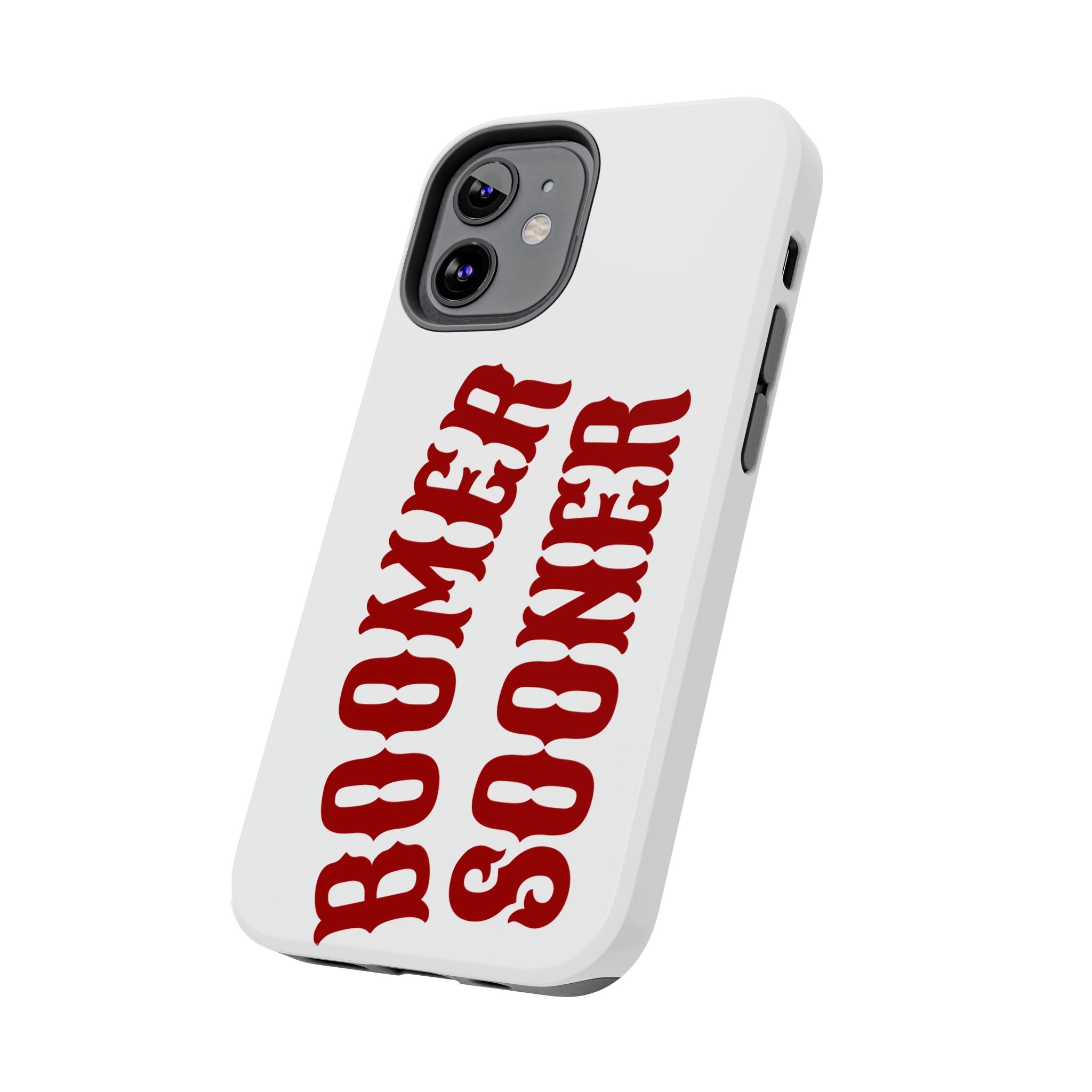 Boomer Sooner Tough Phone Case — Oklahoma Crimson Retro Text Protective Cover