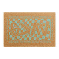 Doormat — 'G > ∧ V' Checkerboard Coconut Coir Welcome Mat