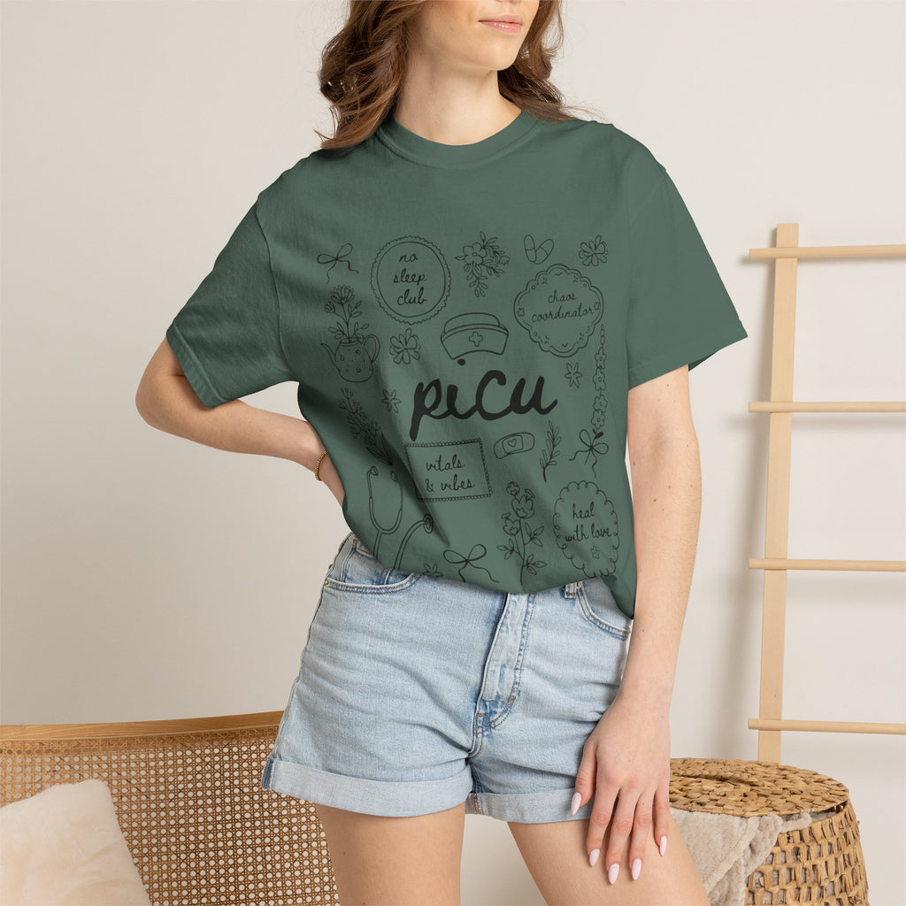 PICU Nurse T-Shirt — Pediatric Intensive Care Unit Doodle Tee