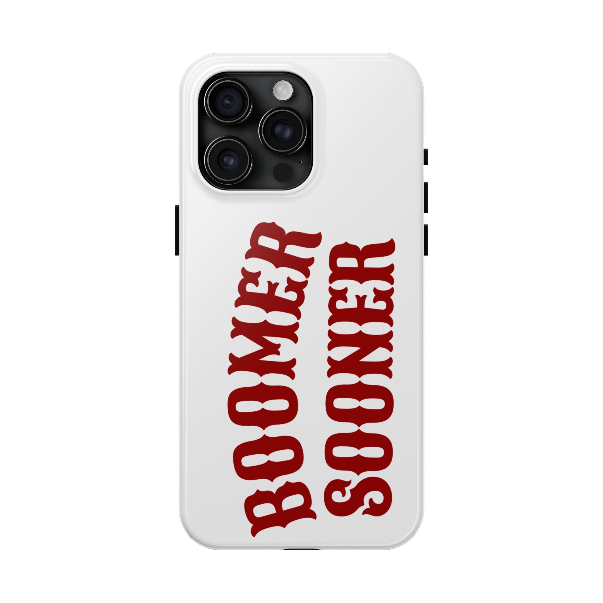 Boomer Sooner Tough Phone Case — Oklahoma Crimson Retro Text Protective Cover