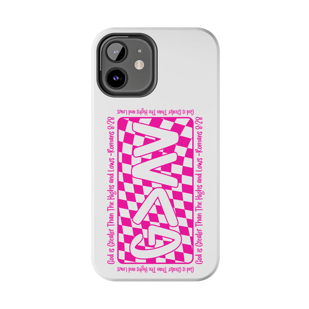 Pink Checker 'GAY' Tough Phone Case — Bold Pride Protective Cover