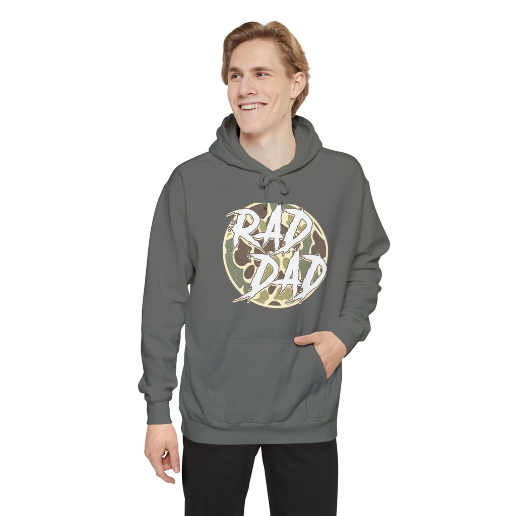 Rad Dad Hoodie — Camo Logo Pullover for Cool Dads, Father’s Day Gift