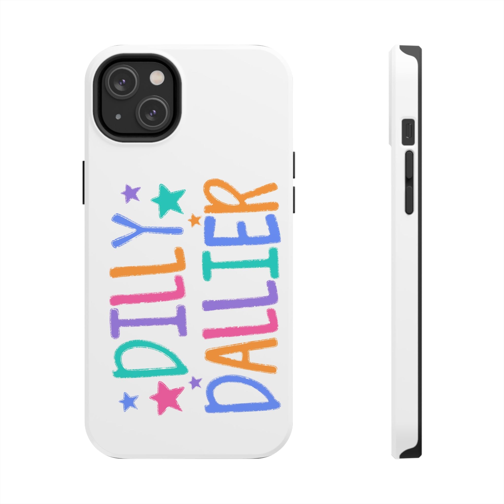 Dilly Dallier Colorful Tough Phone Case — Fun Pastel Stars Protective Cover