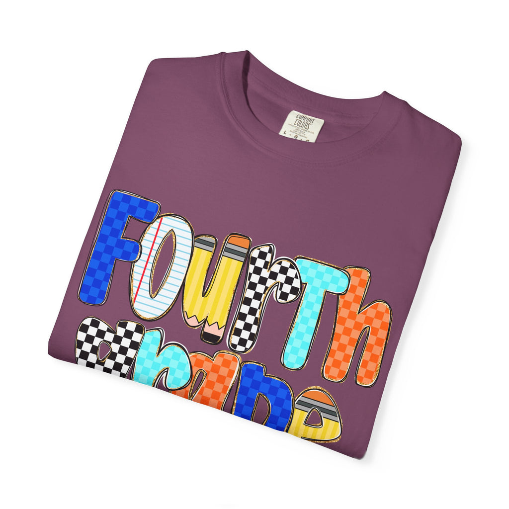 Fourth Grade T-Shirt — Colorful Retro Lettering Tee for Kids