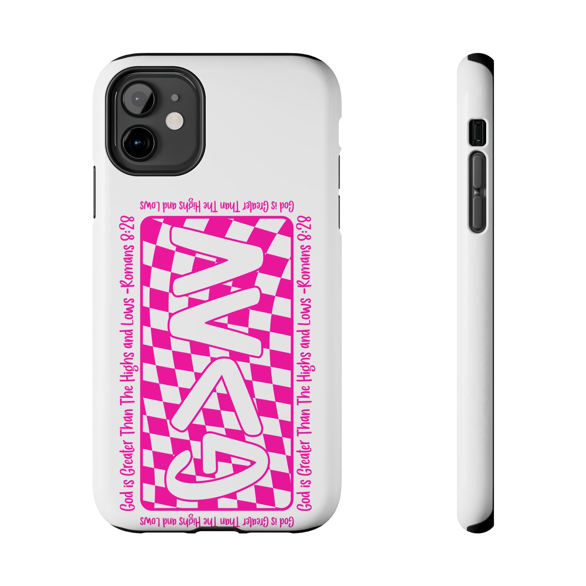 Pink Checker 'GAY' Tough Phone Case — Bold Pride Protective Cover