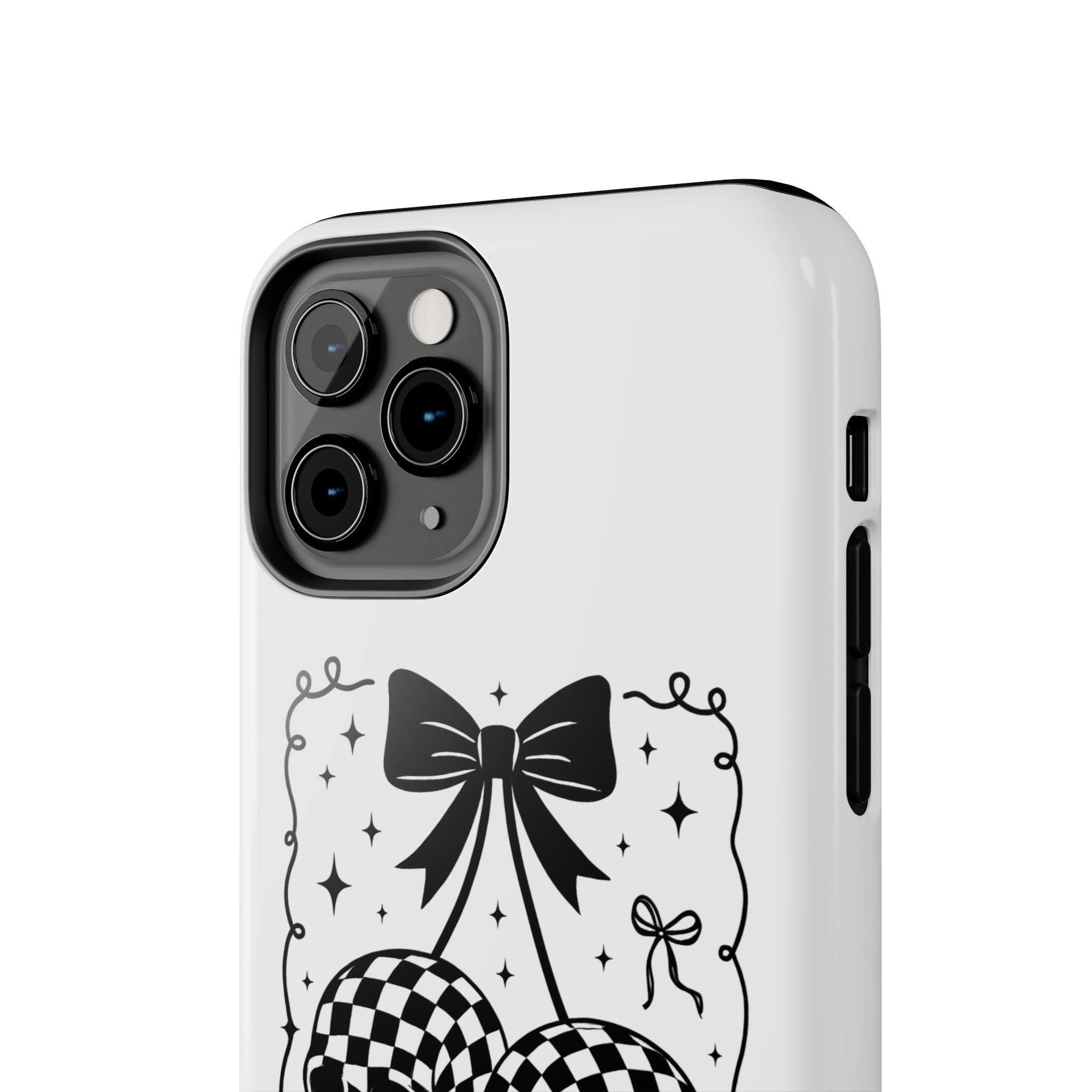 Skull Bow Phone Case - Checkerboard Gothic Tough Phone Case