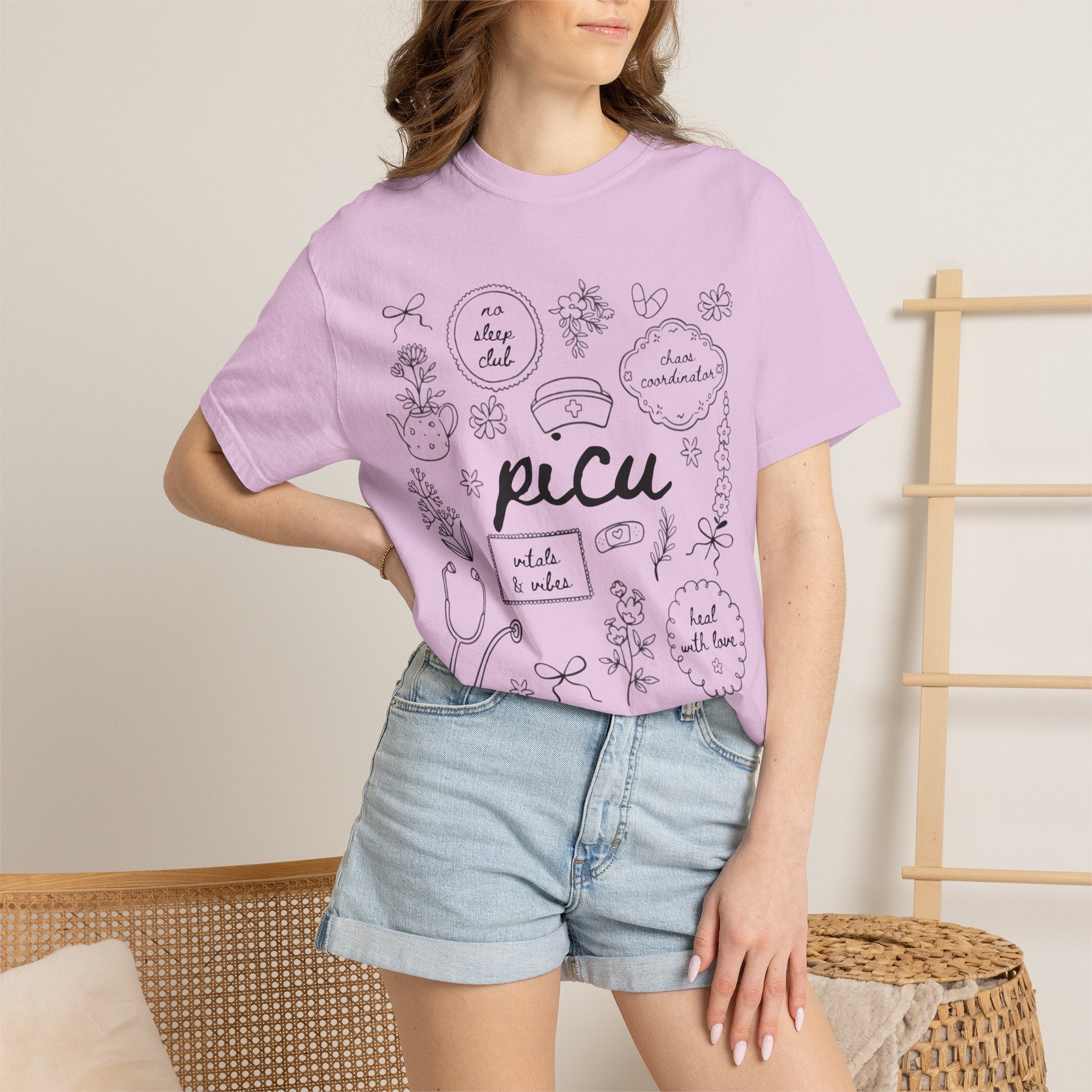 PICU Nurse T-Shirt — Pediatric Intensive Care Unit Doodle Tee