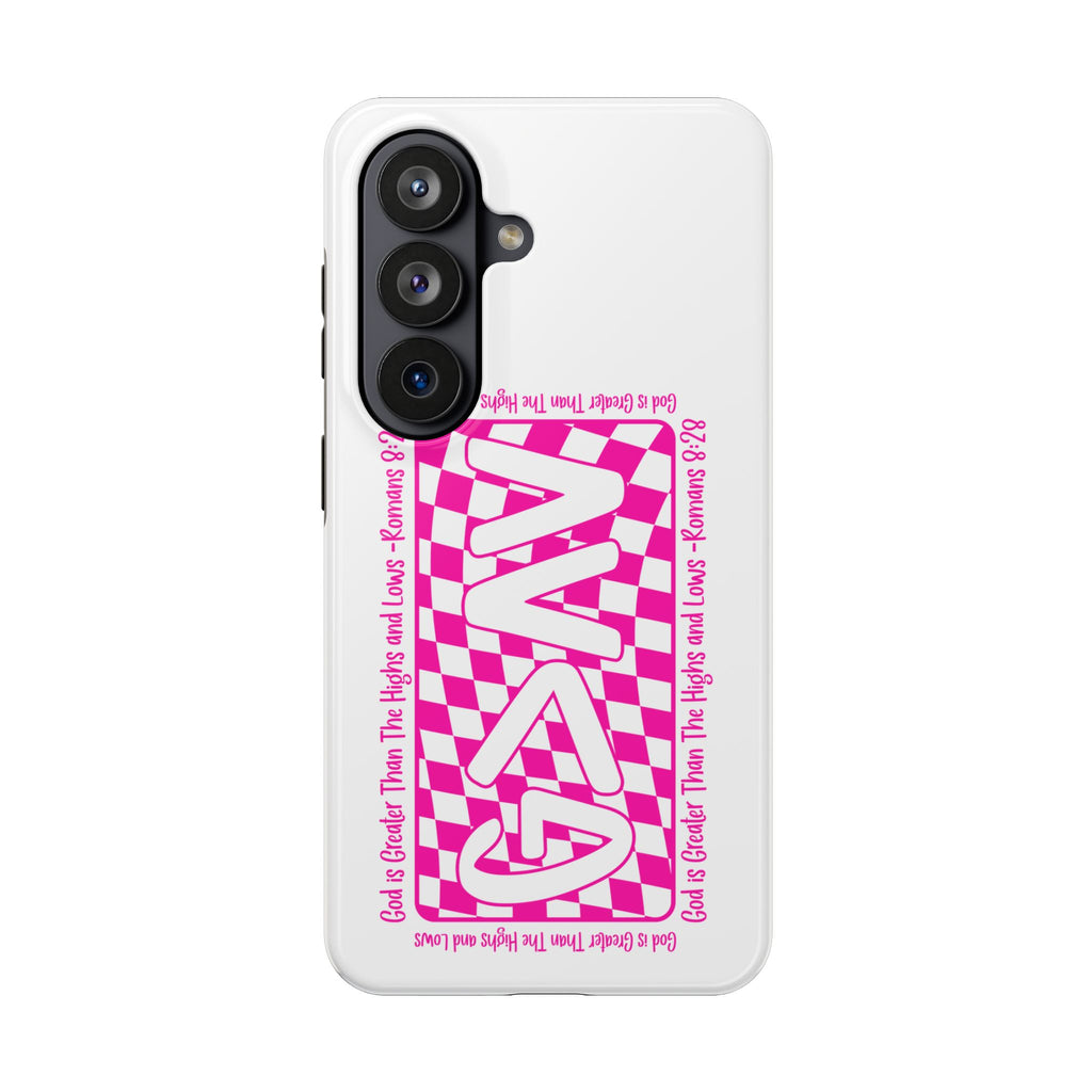 Pink Checker 'GAY' Tough Phone Case — Bold Pride Protective Cover