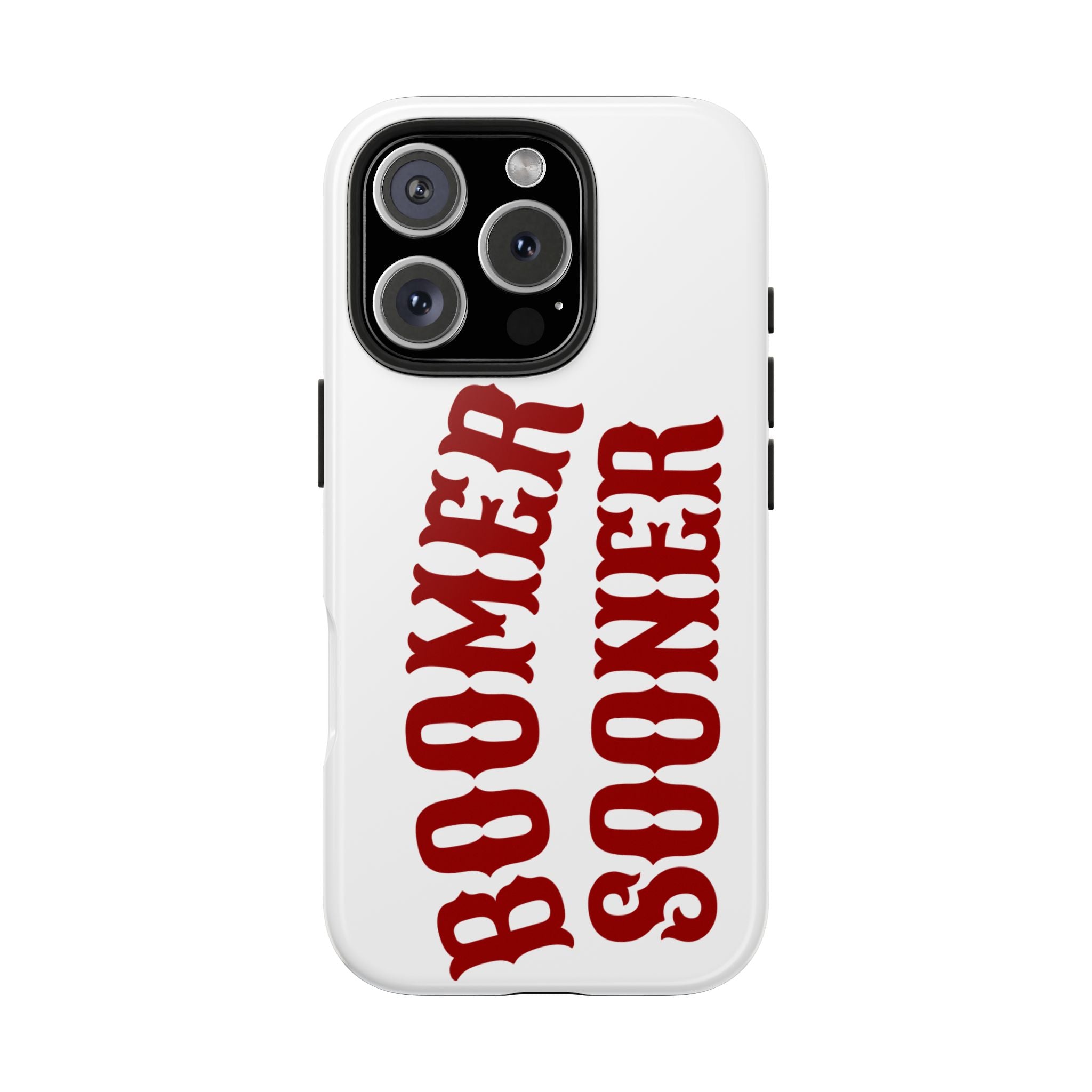 Boomer Sooner Tough Phone Case — Oklahoma Crimson Retro Text Protective Cover