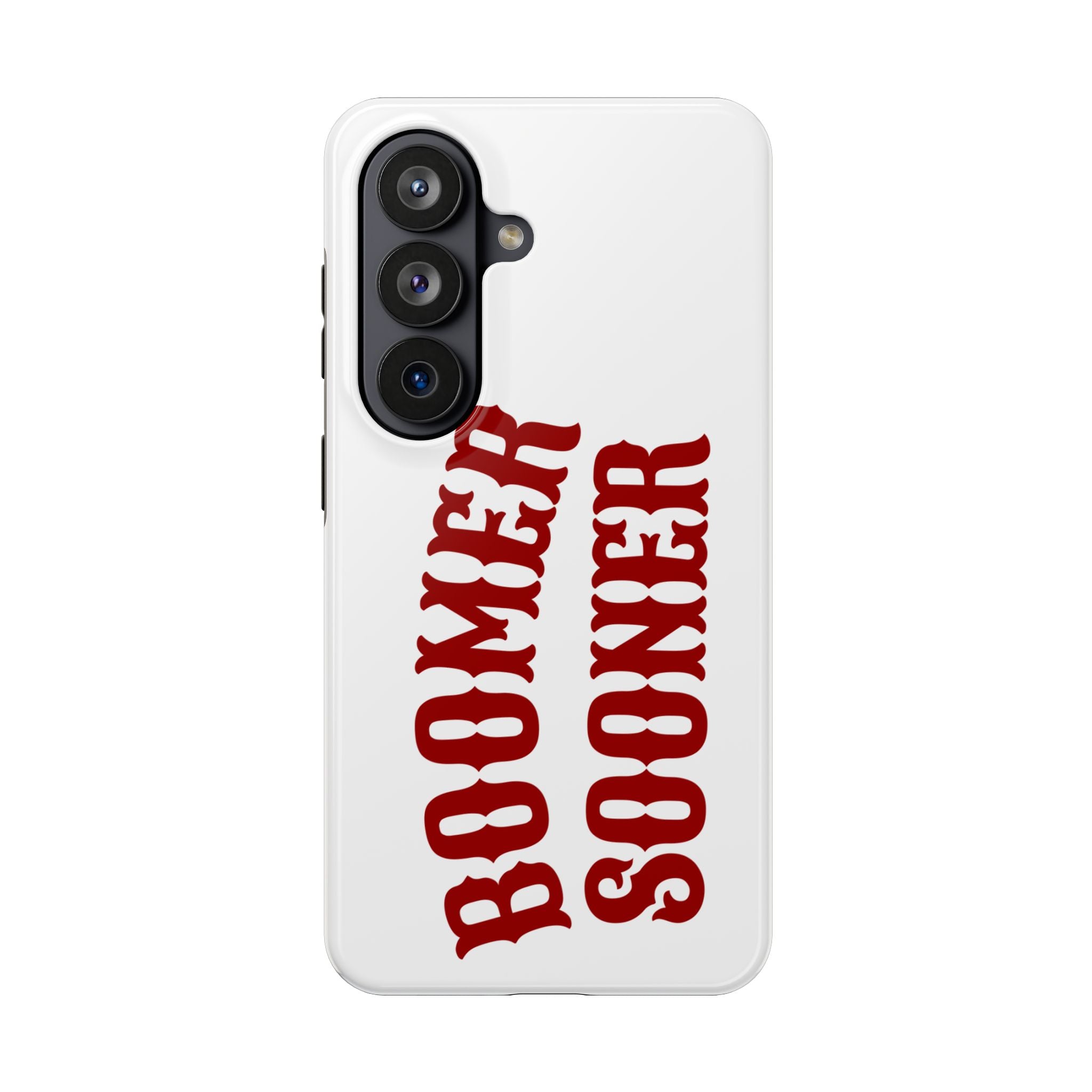 Boomer Sooner Tough Phone Case — Oklahoma Crimson Retro Text Protective Cover