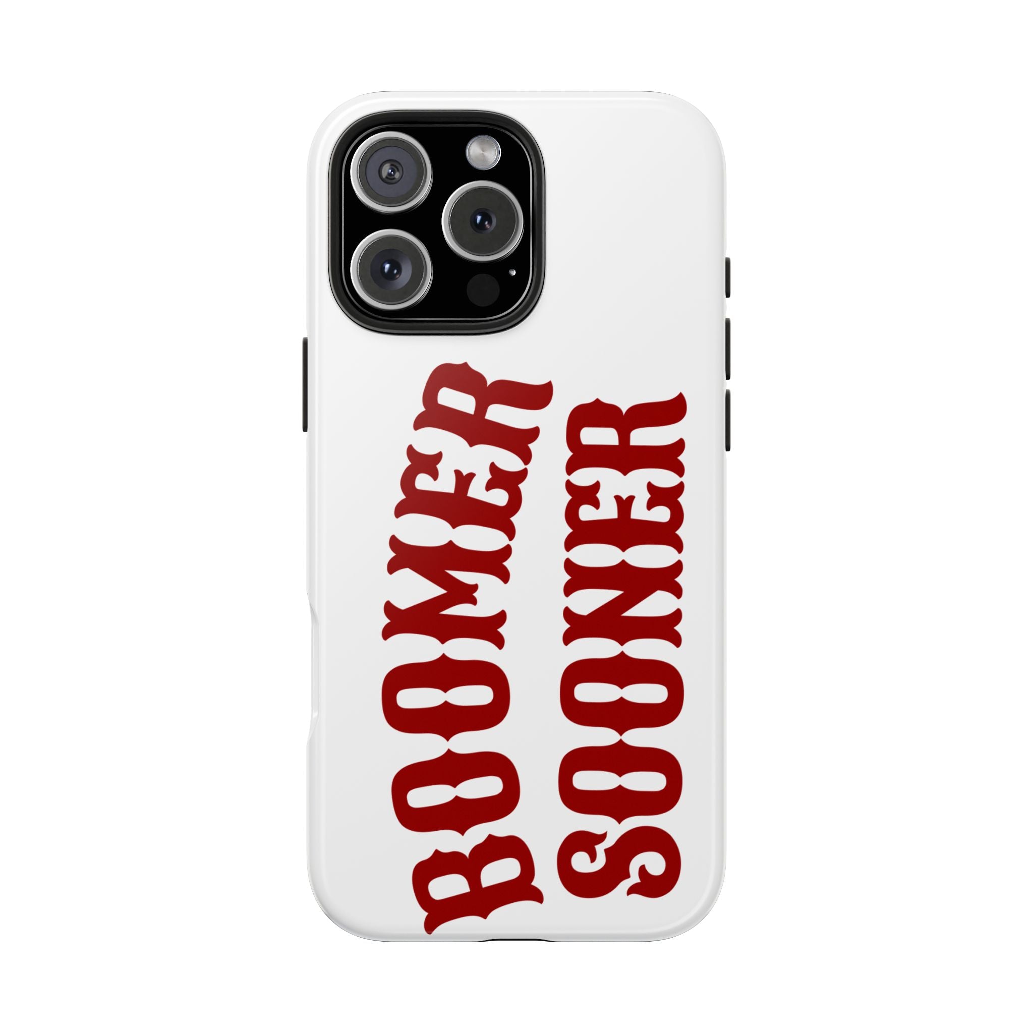 Boomer Sooner Tough Phone Case — Oklahoma Crimson Retro Text Protective Cover