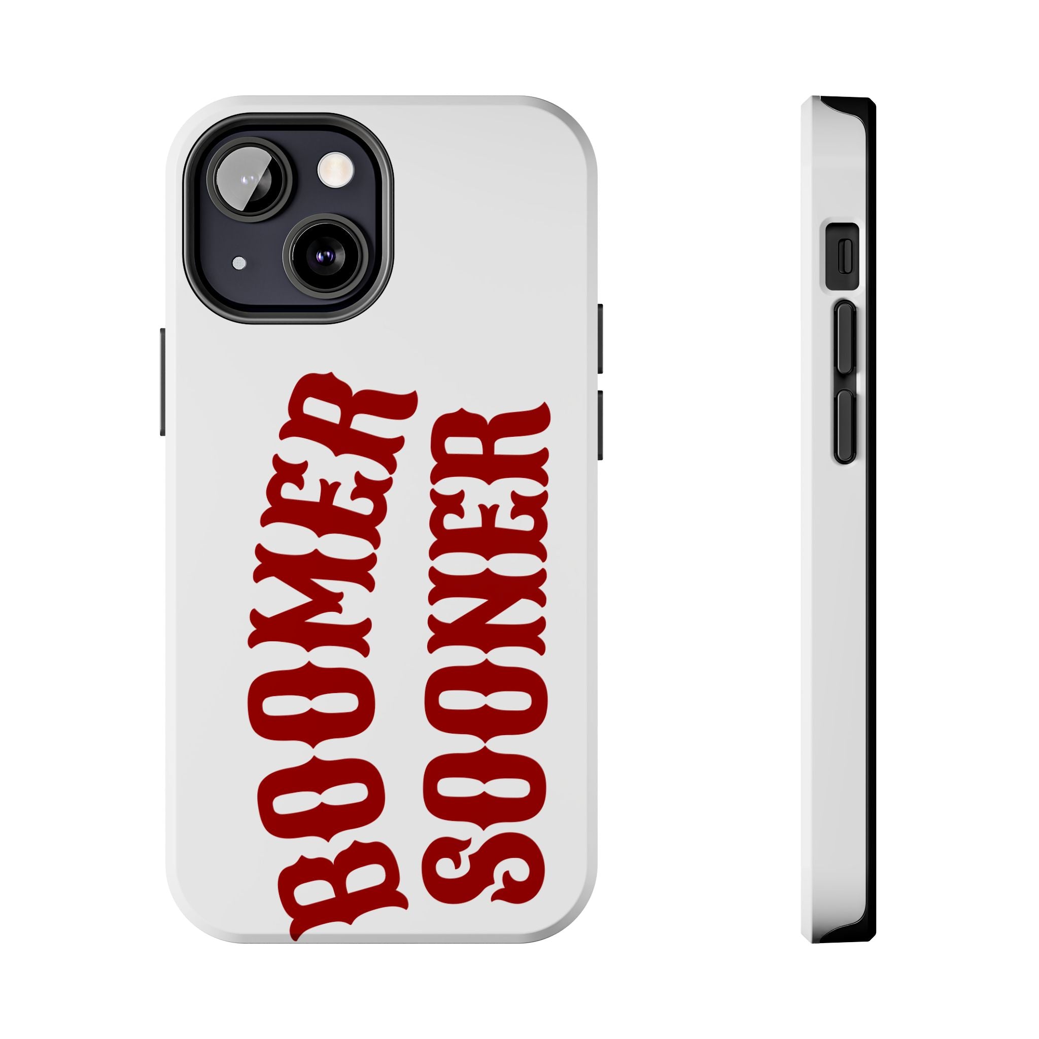 Boomer Sooner Tough Phone Case — Oklahoma Crimson Retro Text Protective Cover