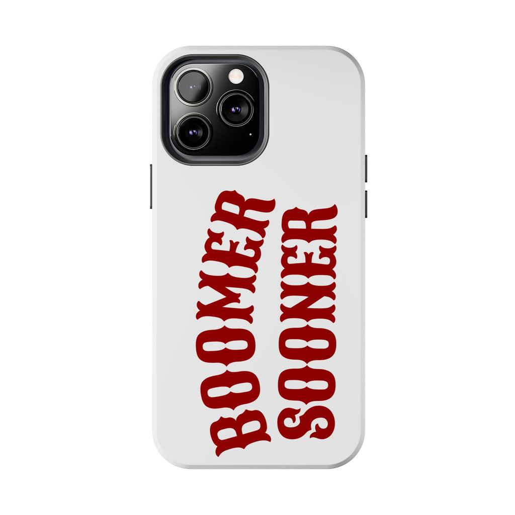 Boomer Sooner Tough Phone Case — Oklahoma Crimson Retro Text Protective Cover