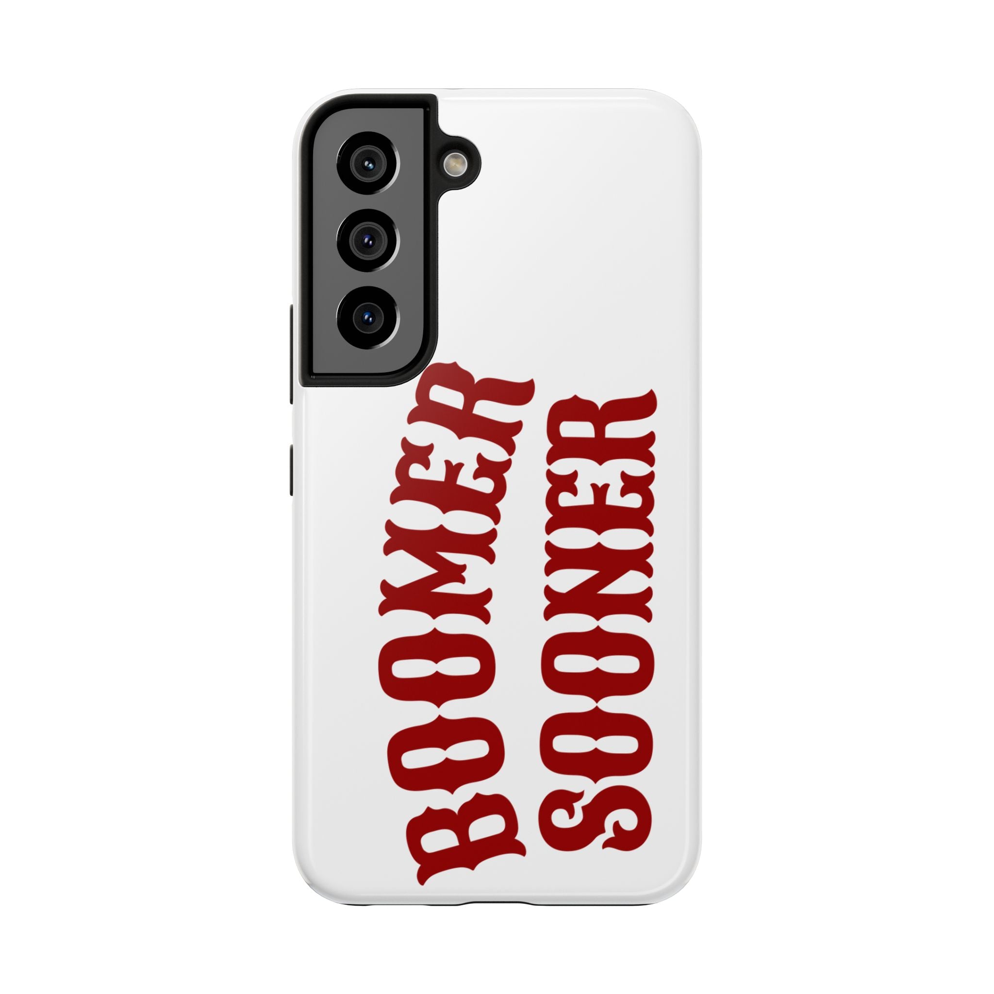 Boomer Sooner Tough Phone Case — Oklahoma Crimson Retro Text Protective Cover