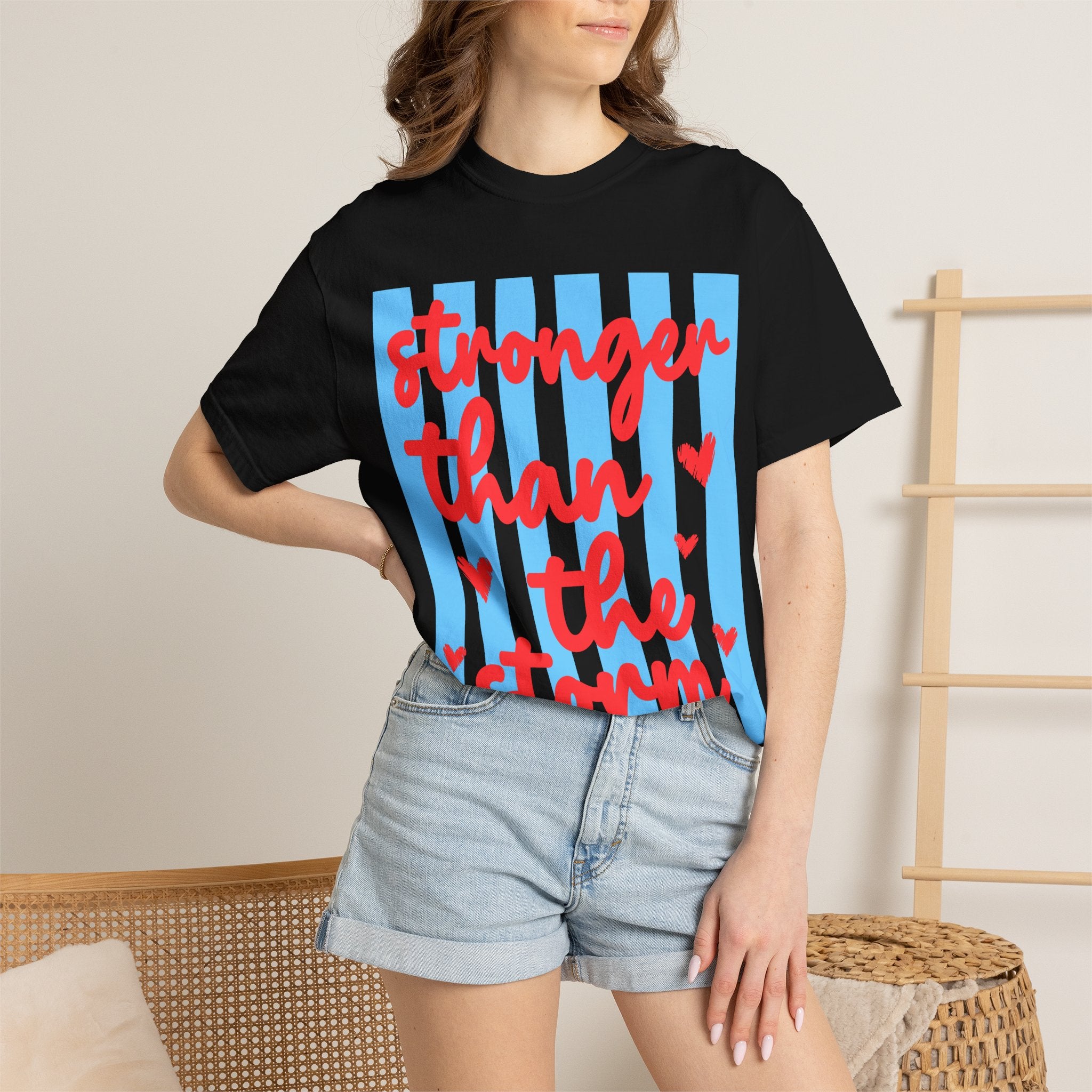 Stronger Than the Storm T-Shirt — Inspirational Heart Graphic Tee