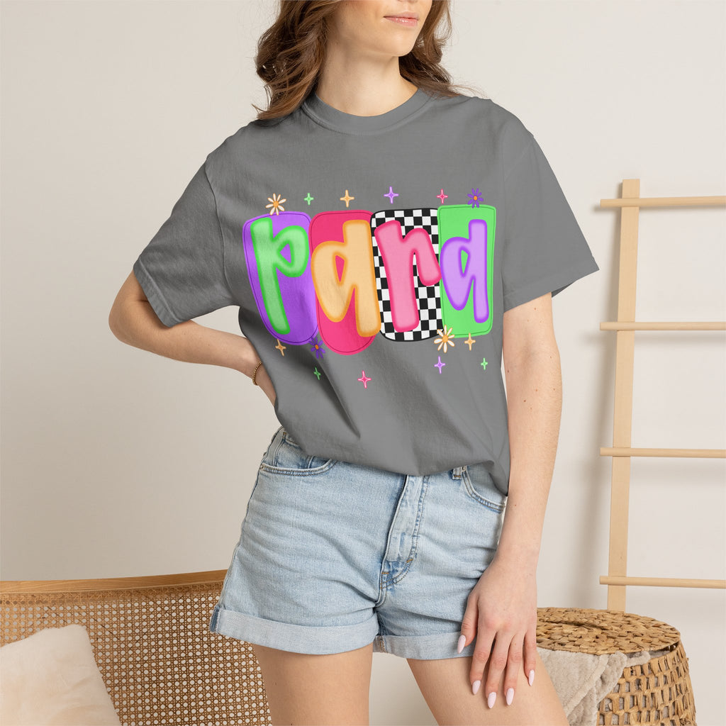 Paisley Retro Bubble Text T‑Shirt — Colorful 'pana' Graphic Tee