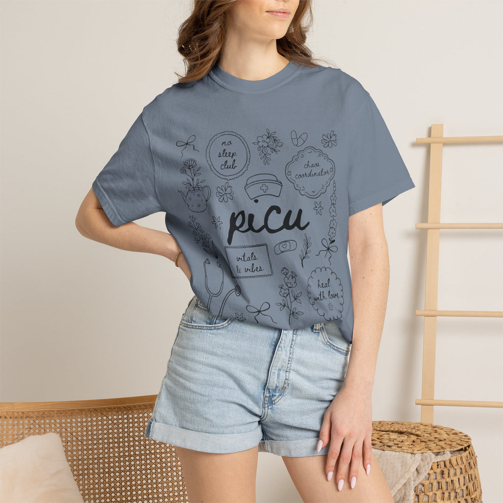 PICU Nurse T-Shirt — Pediatric Intensive Care Unit Doodle Tee