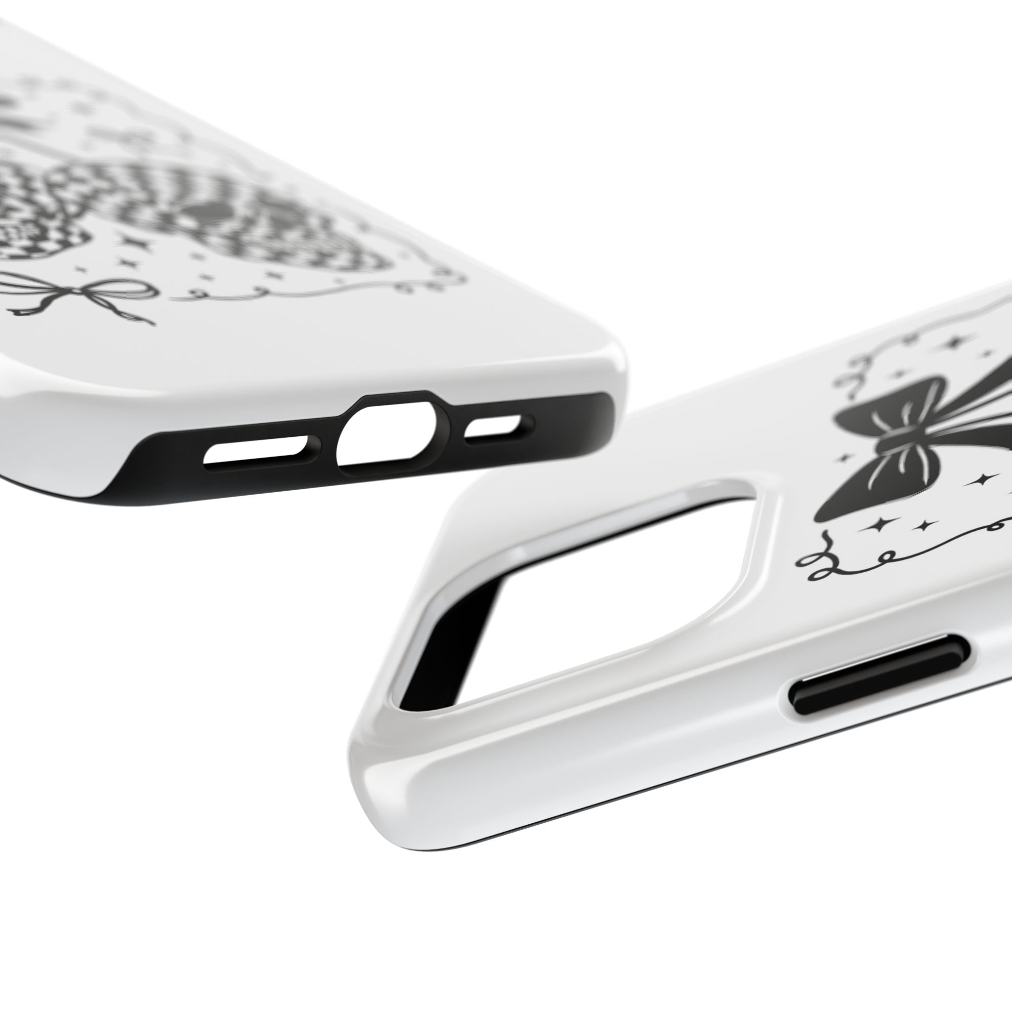 Skull Bow Phone Case - Checkerboard Gothic Tough Phone Case