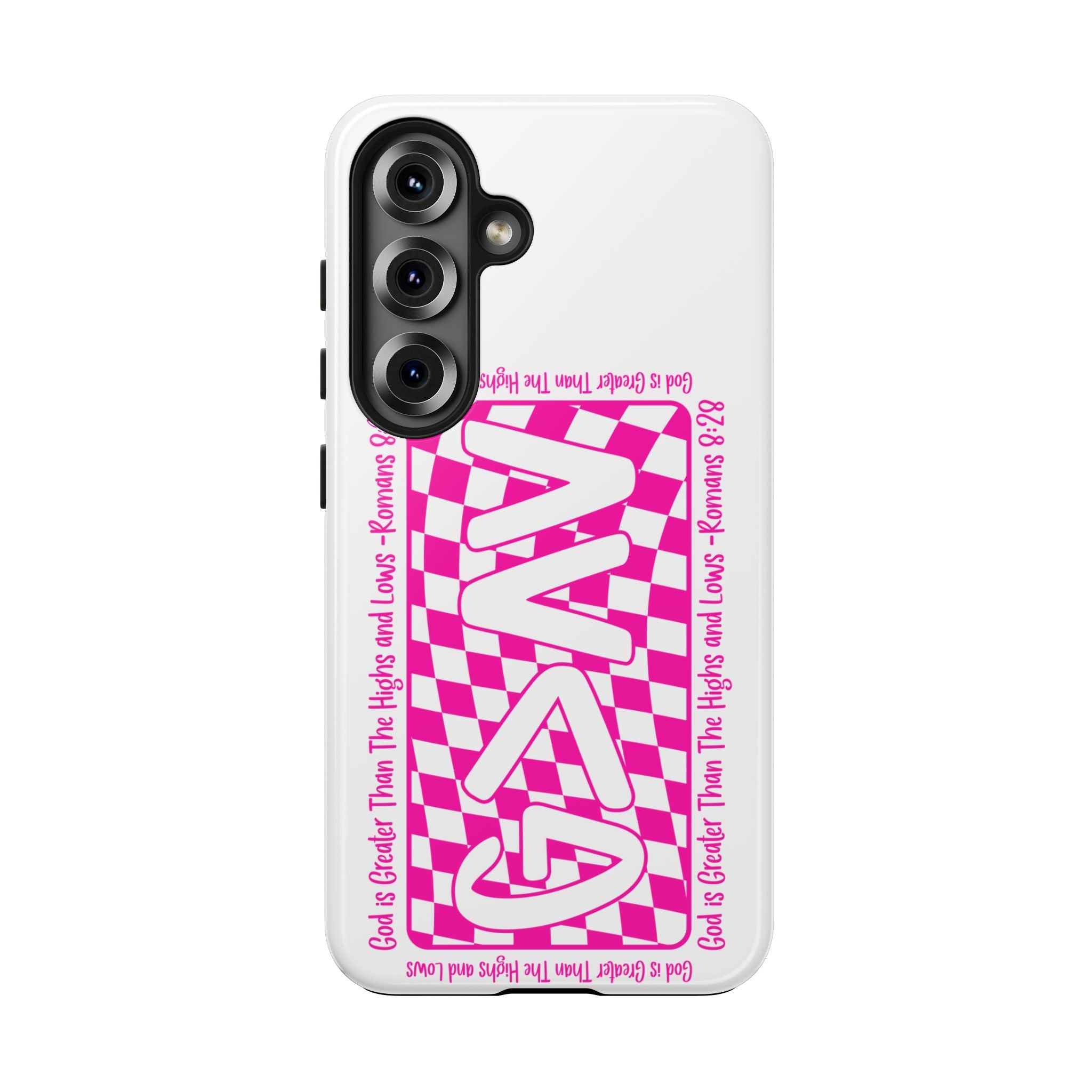 Pink Checker 'GAY' Tough Phone Case — Bold Pride Protective Cover