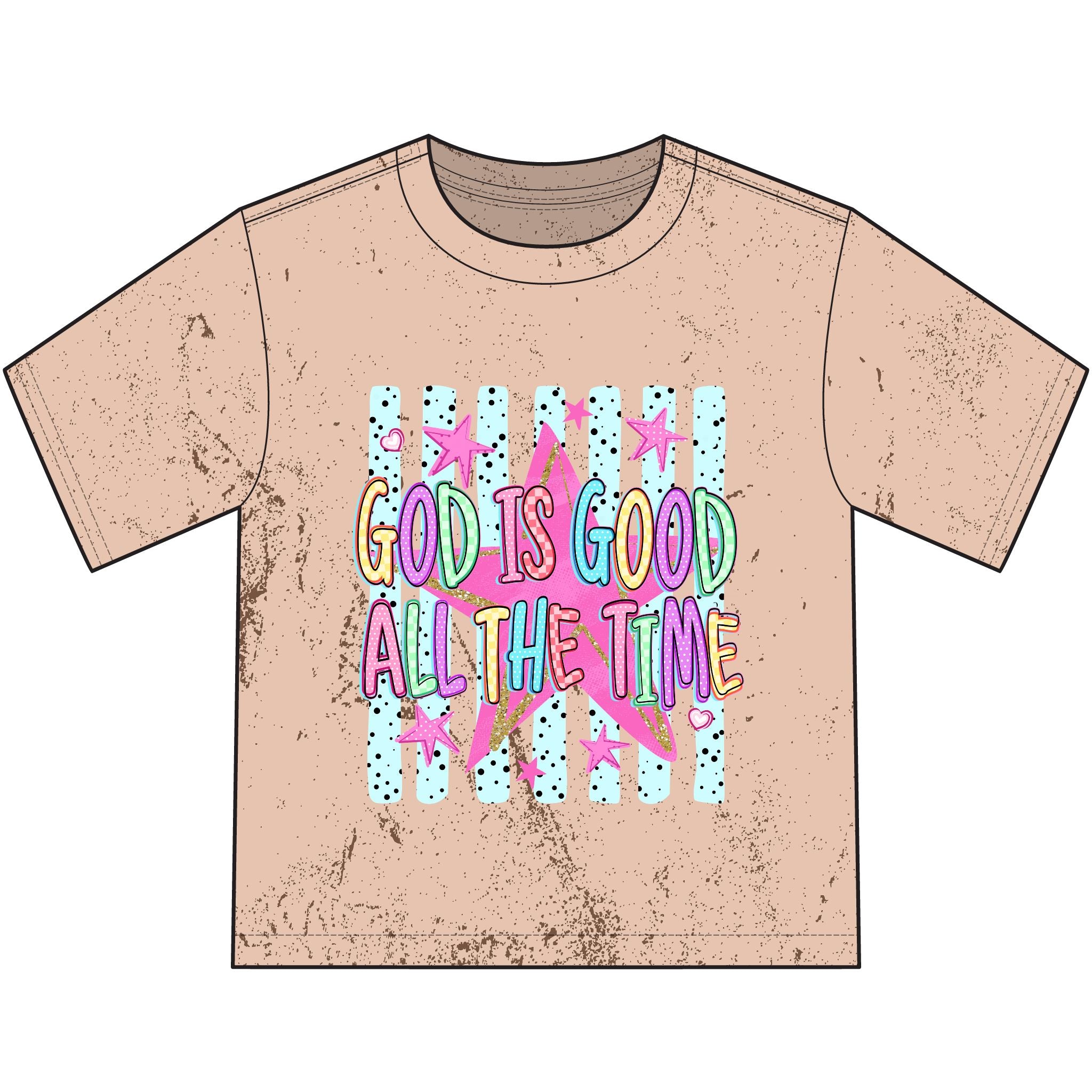 Youth T-Shirt — "God Is Good All The Time" Colorful Faith Tee