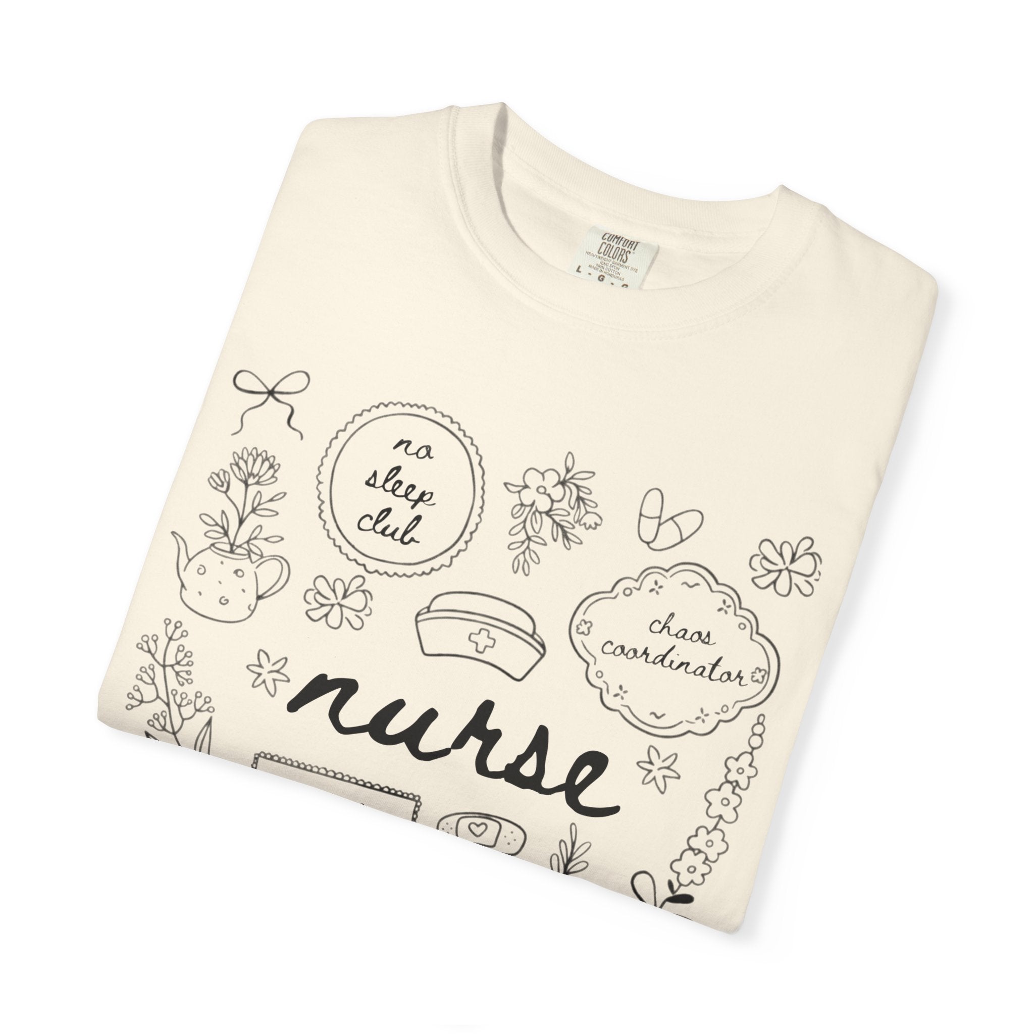 Nurse Doodles T-Shirt — Handwritten Medical Gifts for Nurses