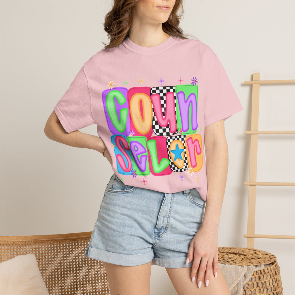 Counselor Graphic T-Shirt — Retro Colorful 'Counselor' Camp & Summer Staff Tee