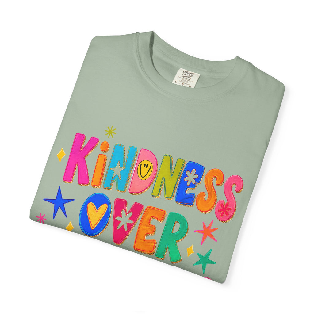 Kindness Over Coolness Graphic T-Shirt — Colorful Positive Message Tee