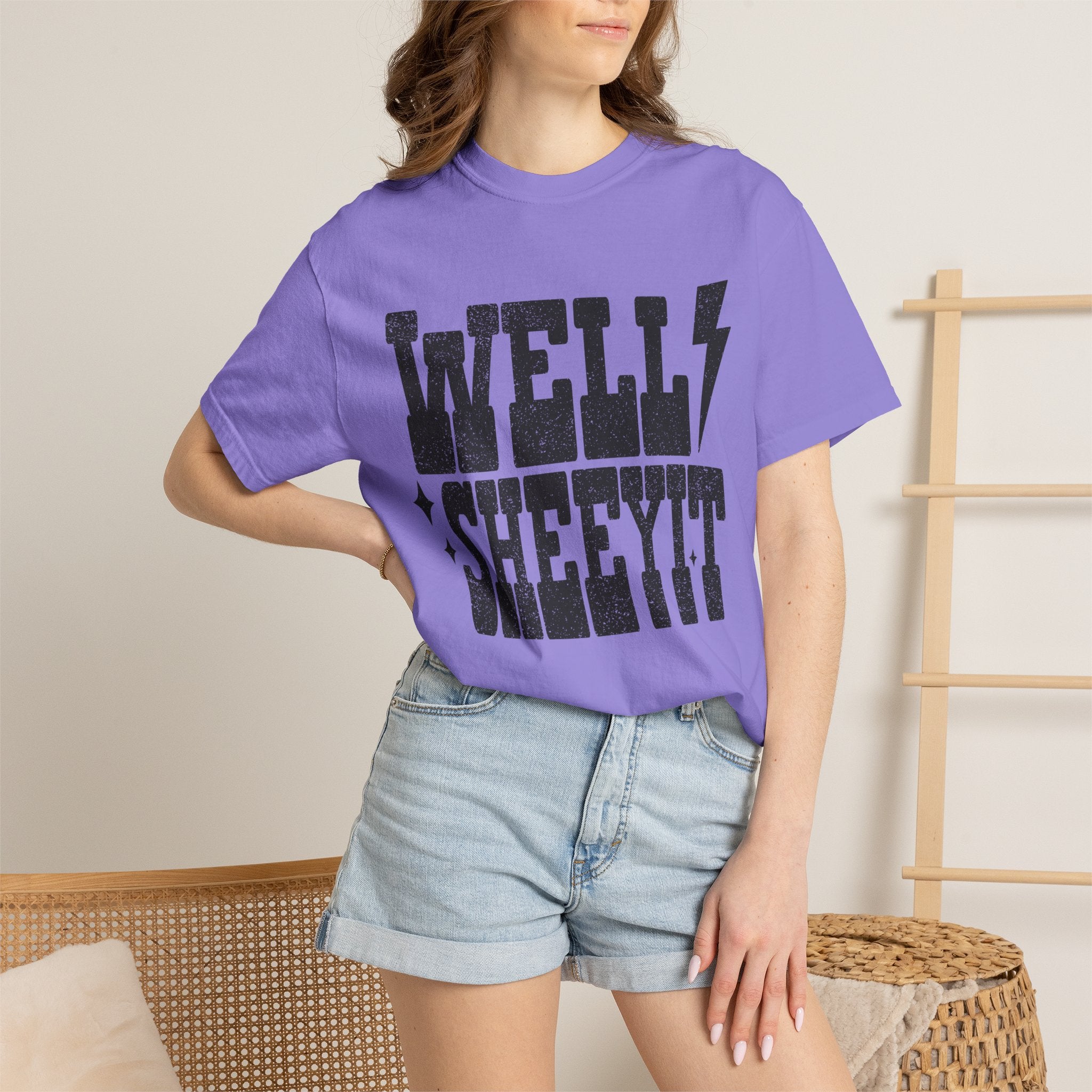Well Sheeyit T-Shirt — Rustic Vintage Graphic Tee with Lightning Bolt