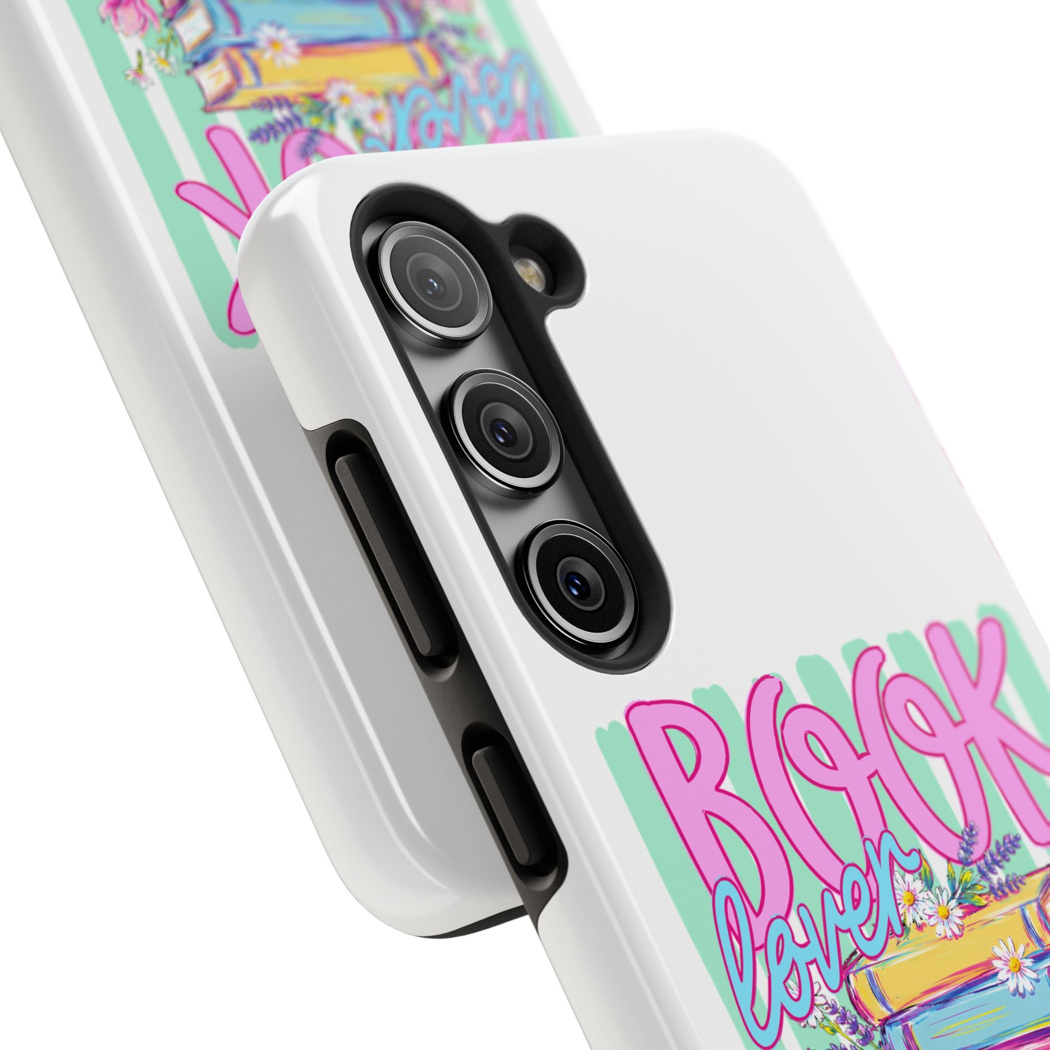 Book Lover Tough Phone Case — Colorful Stack of Books Floral Design