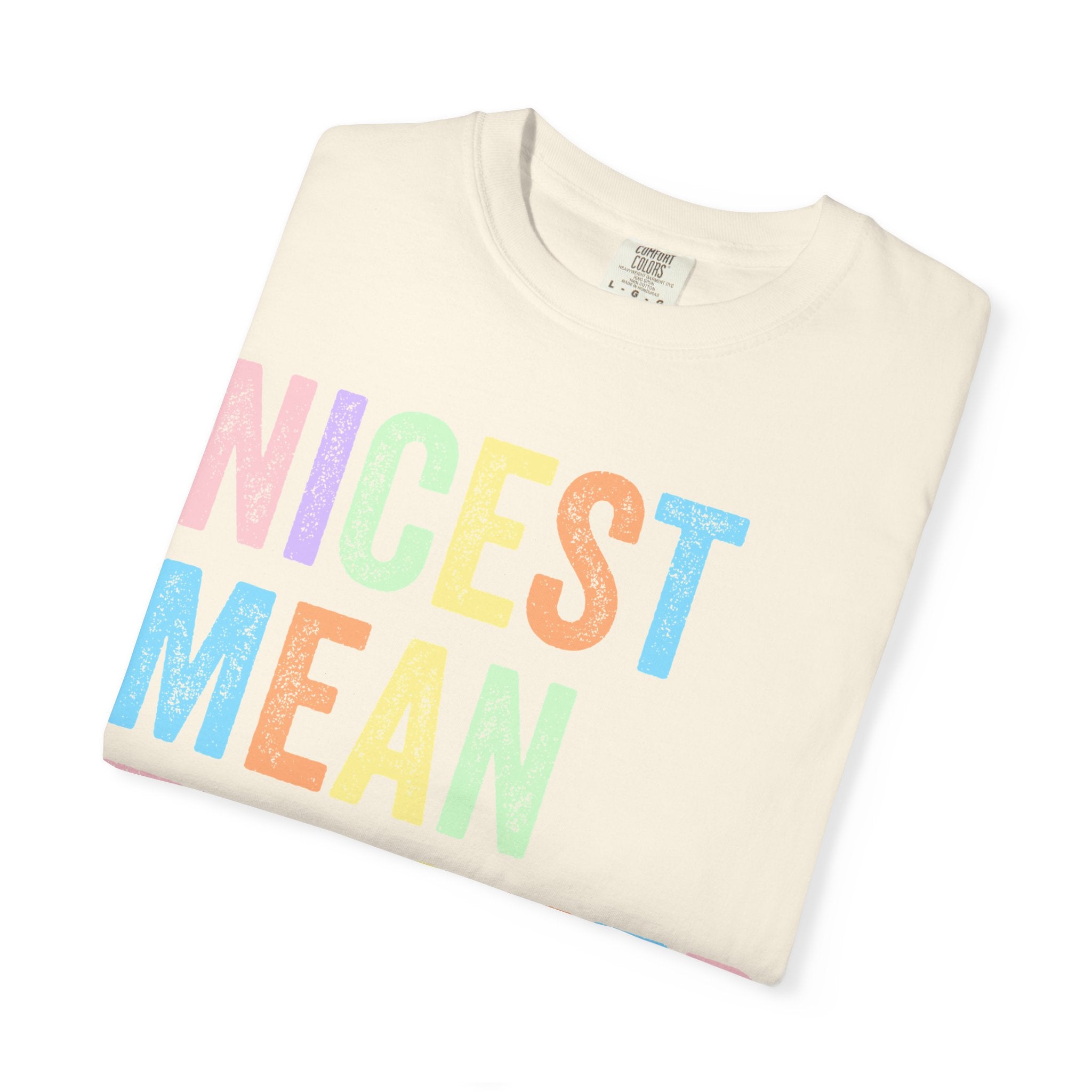 Nicest Mean Teacher Ever T-Shirt — Pastel Teacher Appreciation Tee