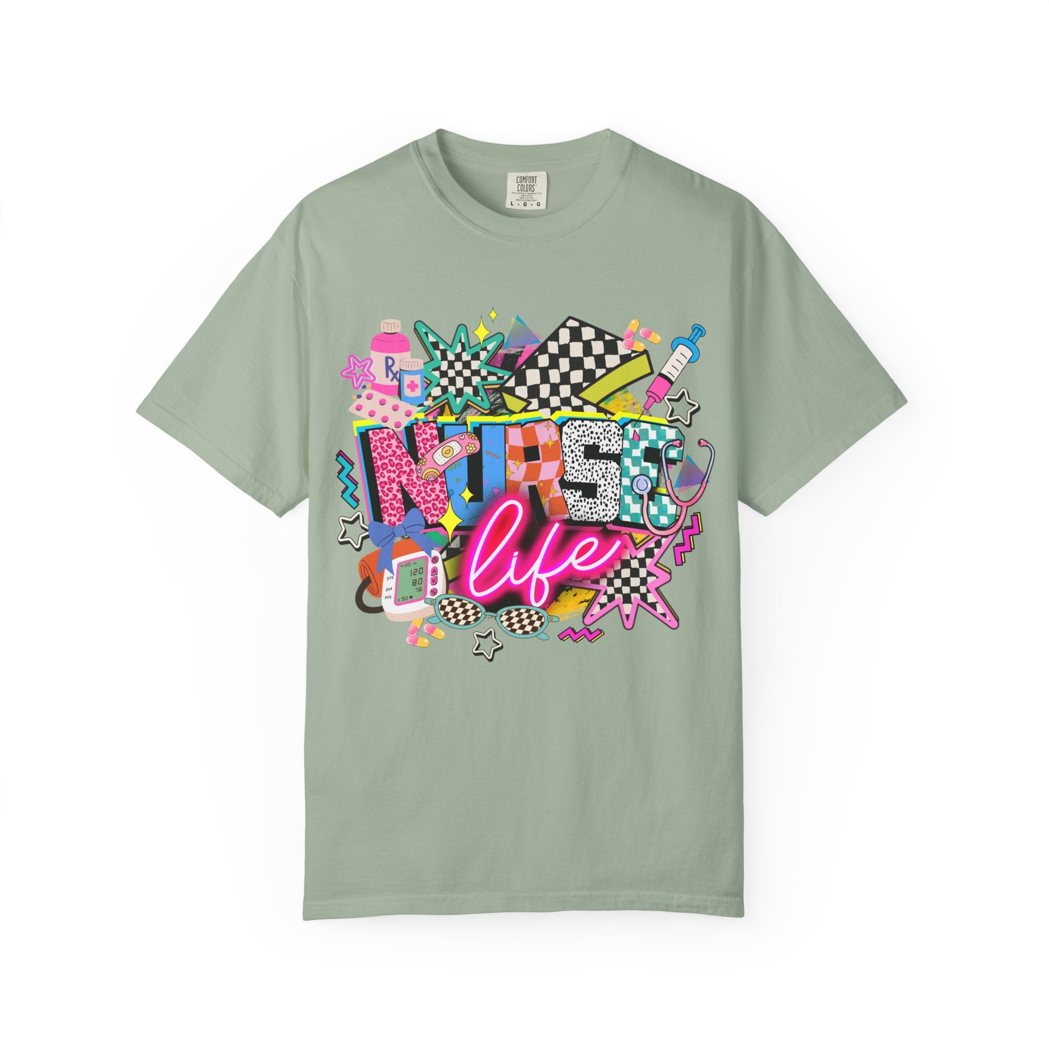 Unisex Graphic T-Shirt — "Nurse for Life" Retro Neon Pop Art Tee