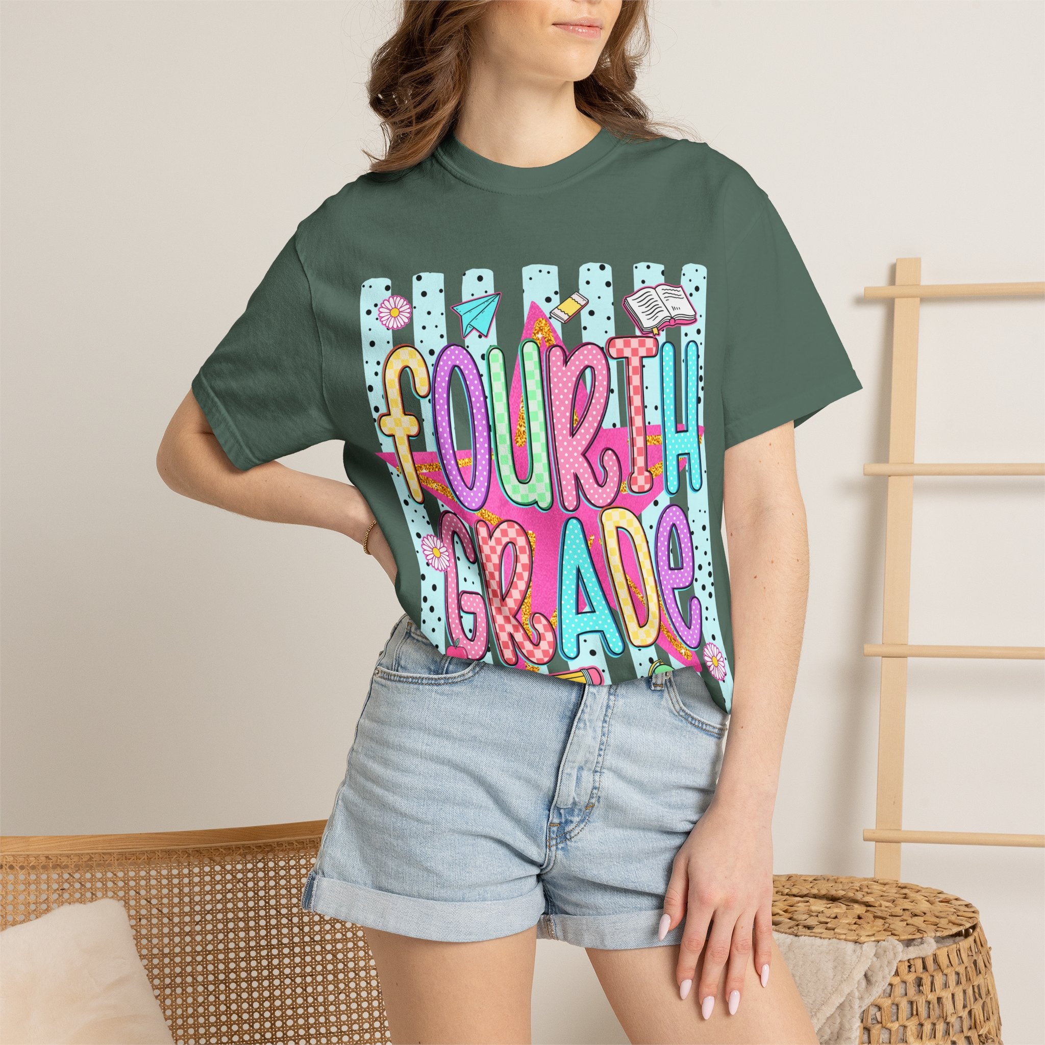 Fourth Grade Colorful Back-to-School T-Shirt